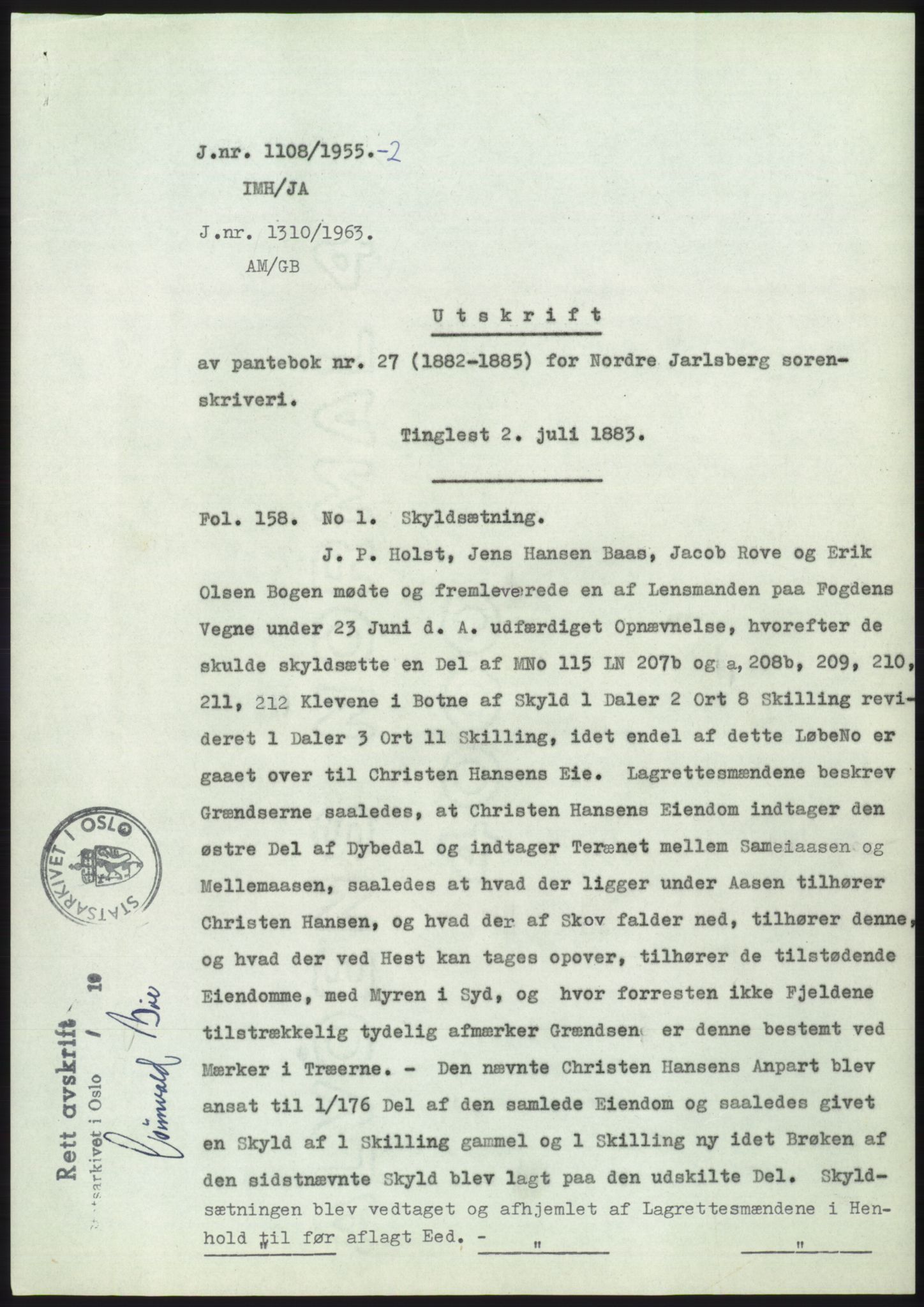 Statsarkivet i Kongsberg, SAKO/A-0001, 1955, p. 377