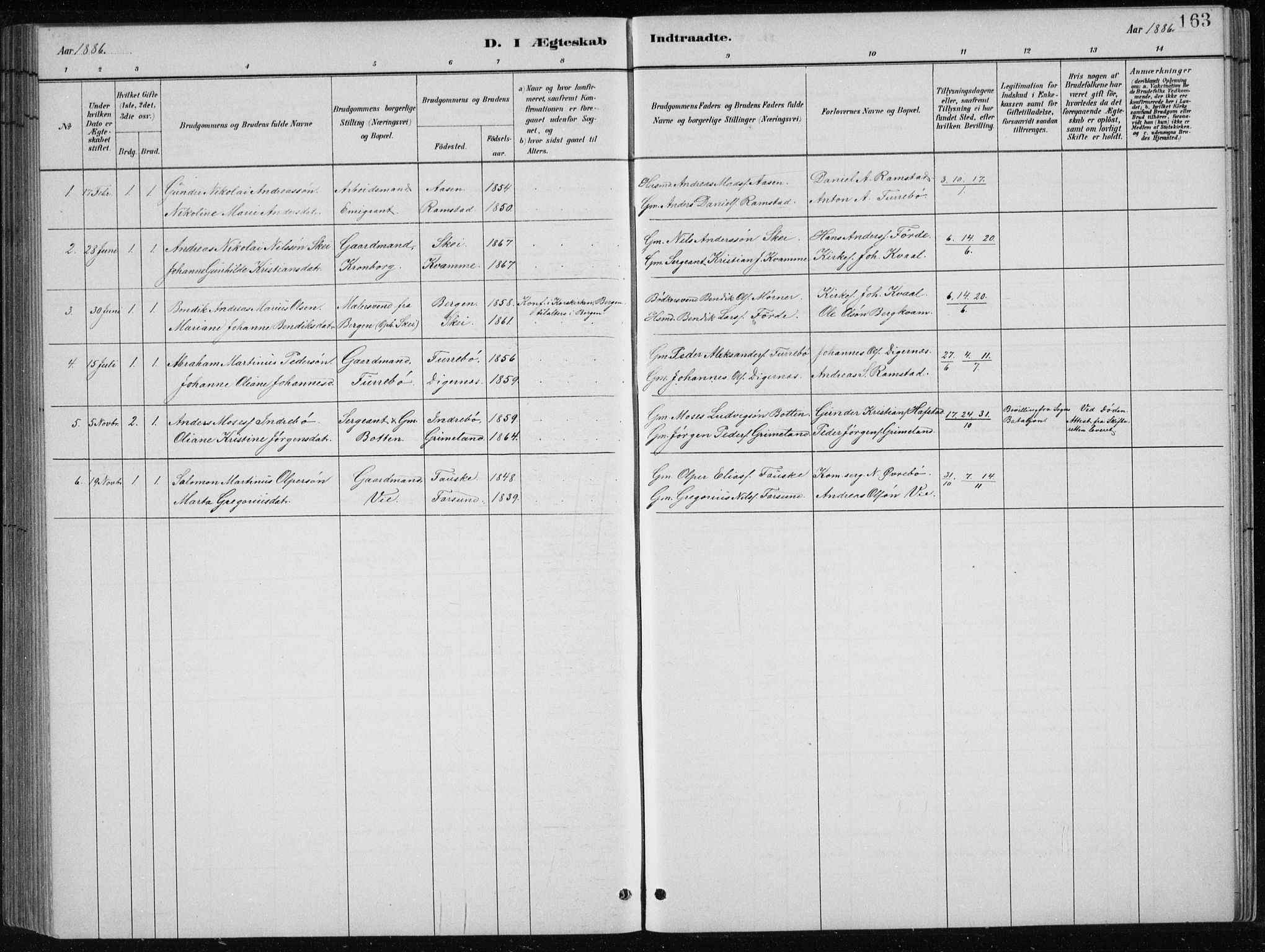 Førde sokneprestembete, AV/SAB-A-79901/H/Hab/Haba/L0002: Parish register (copy) no. A 2, 1881-1898, p. 163