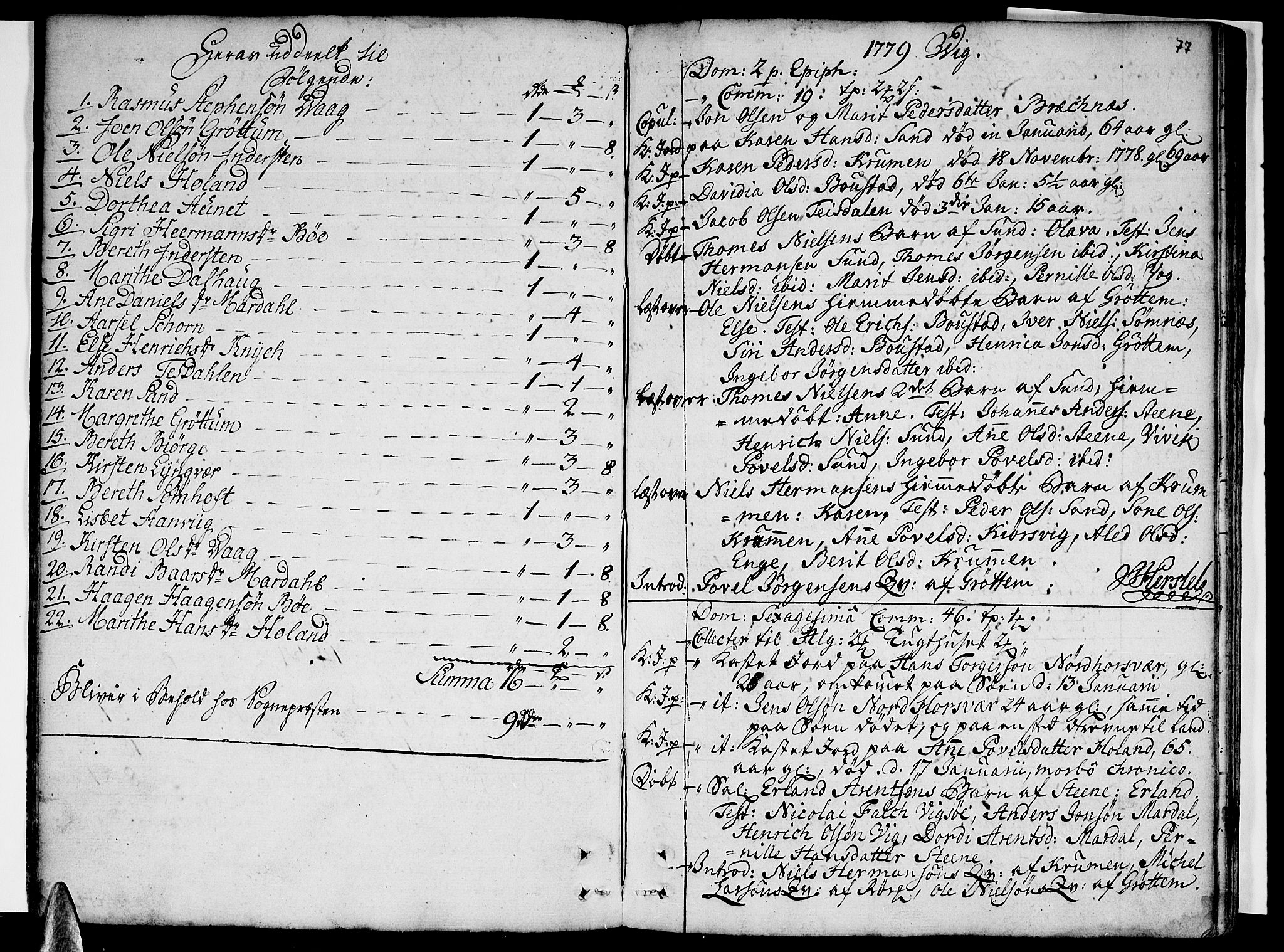 Ministerialprotokoller, klokkerbøker og fødselsregistre - Nordland, SAT/A-1459/812/L0173: Parish register (official) no. 812A02, 1752-1800, p. 77