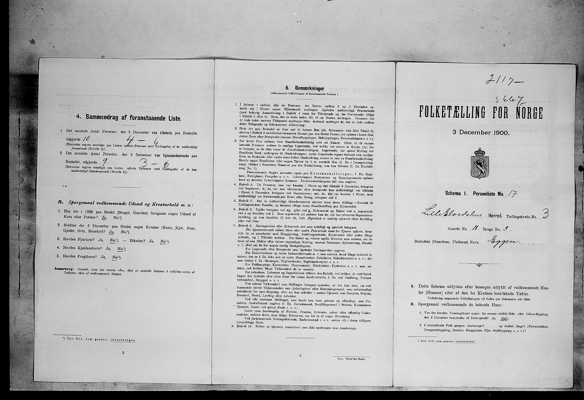 SAH, 1900 census for Lille Elvedalen, 1900, p. 62