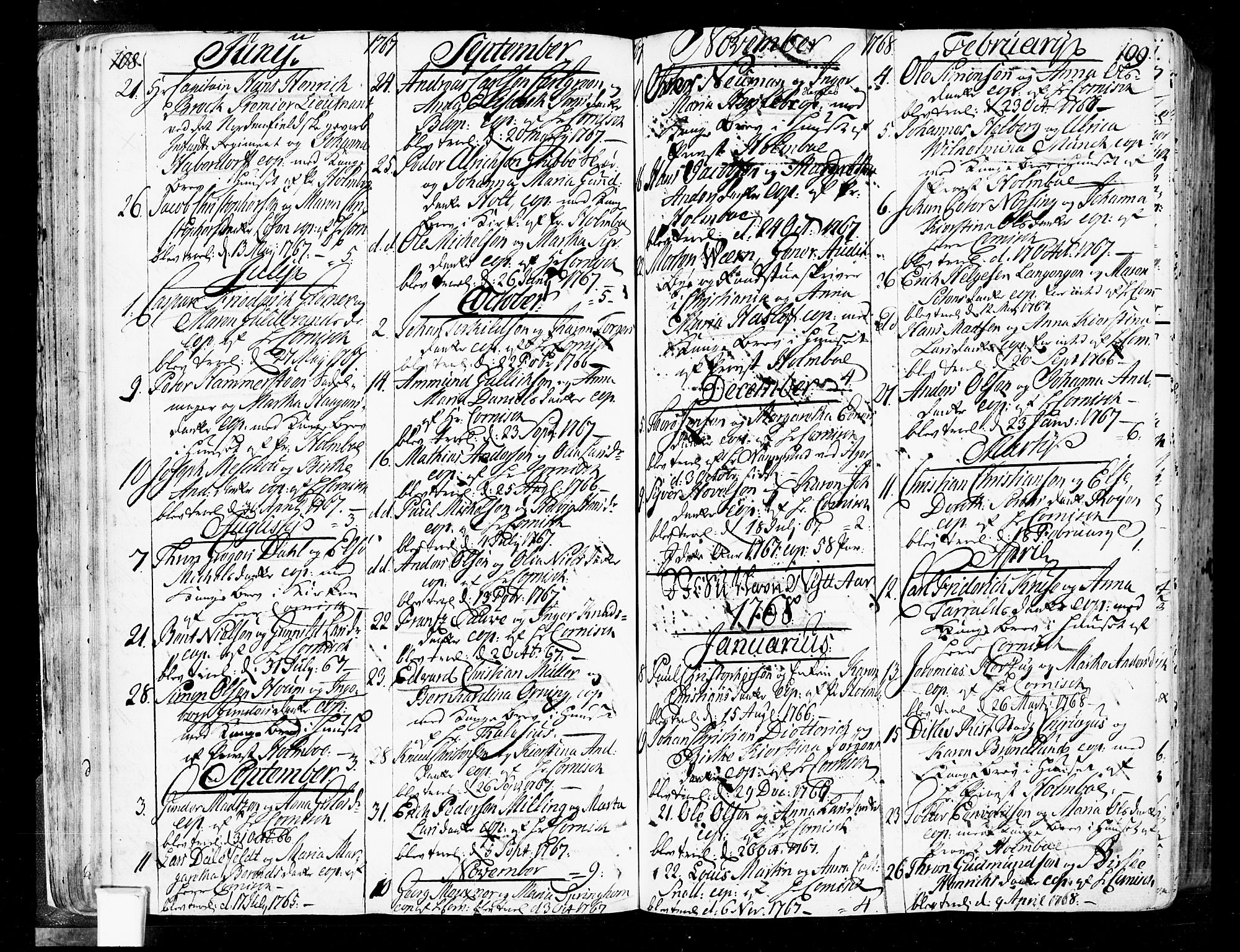 Oslo domkirke Kirkebøker, SAO/A-10752/F/Fa/L0004: Parish register (official) no. 4, 1743-1786, p. 108-109