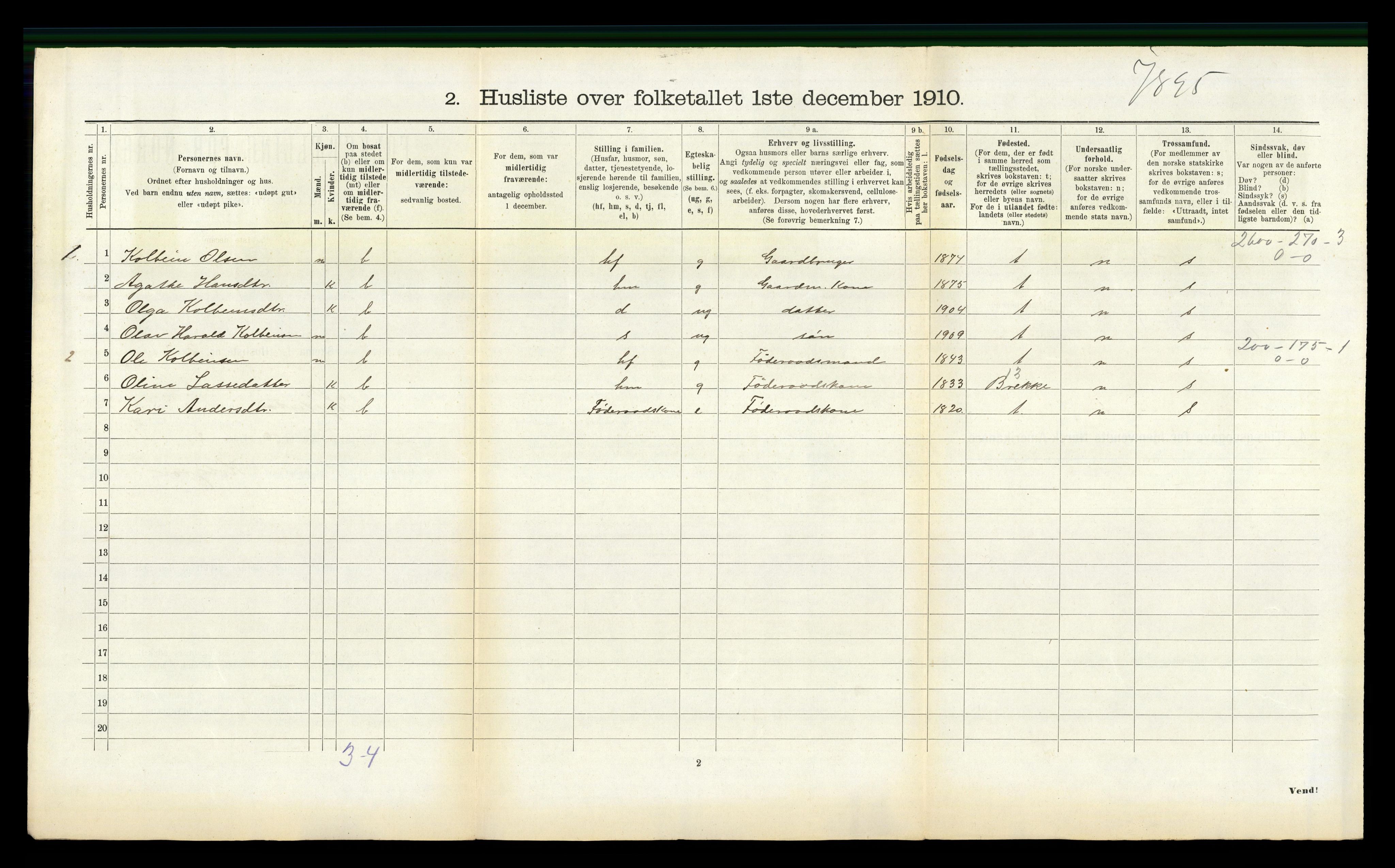 RA, 1910 census for Hyllestad, 1910, p. 454