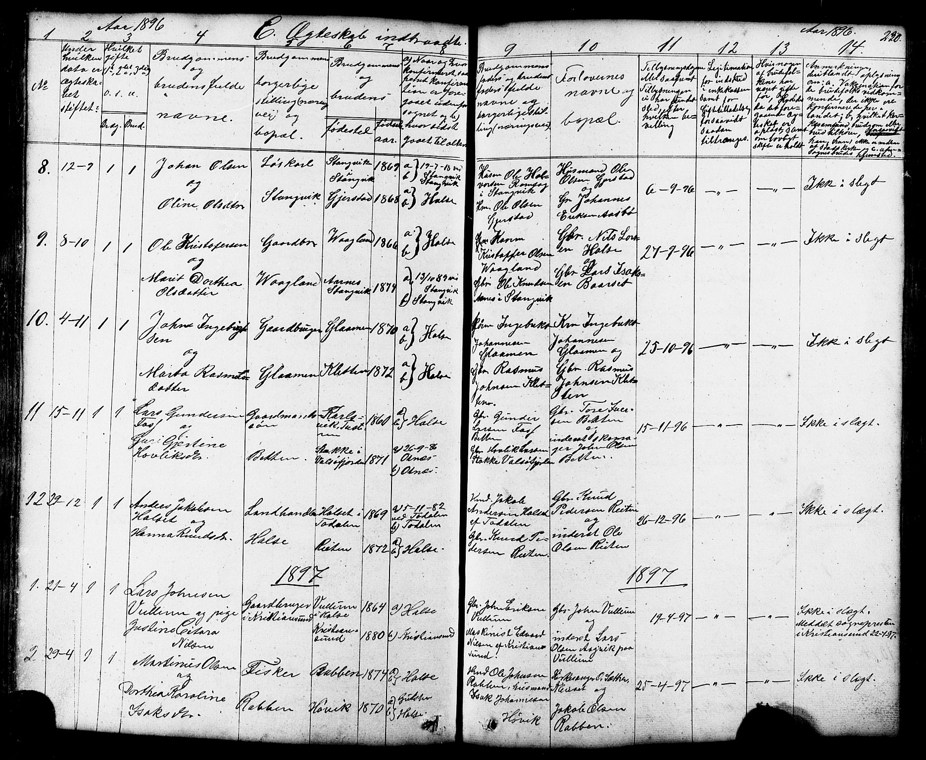 Ministerialprotokoller, klokkerbøker og fødselsregistre - Møre og Romsdal, AV/SAT-A-1454/576/L0890: Parish register (copy) no. 576C01, 1837-1908, p. 230