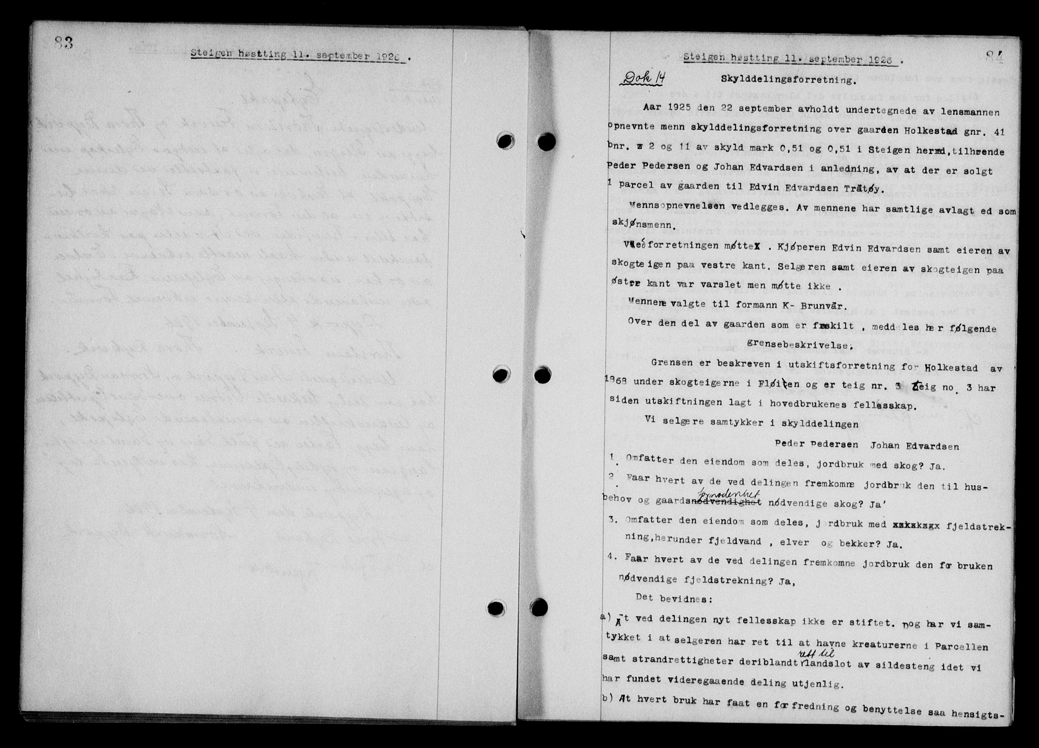 Steigen og Ofoten sorenskriveri, SAT/A-0030/1/2/2C/L0014: Mortgage book no. 13 og 15, 1926-1927, Deed date: 11.09.1926