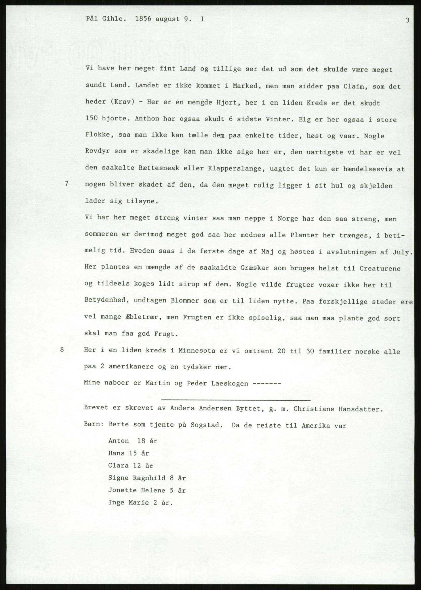 Samlinger til kildeutgivelse, Amerikabrevene, RA/EA-4057/F/L0011: Innlån fra Oppland: Bræin - Knudsen, 1838-1914, p. 413