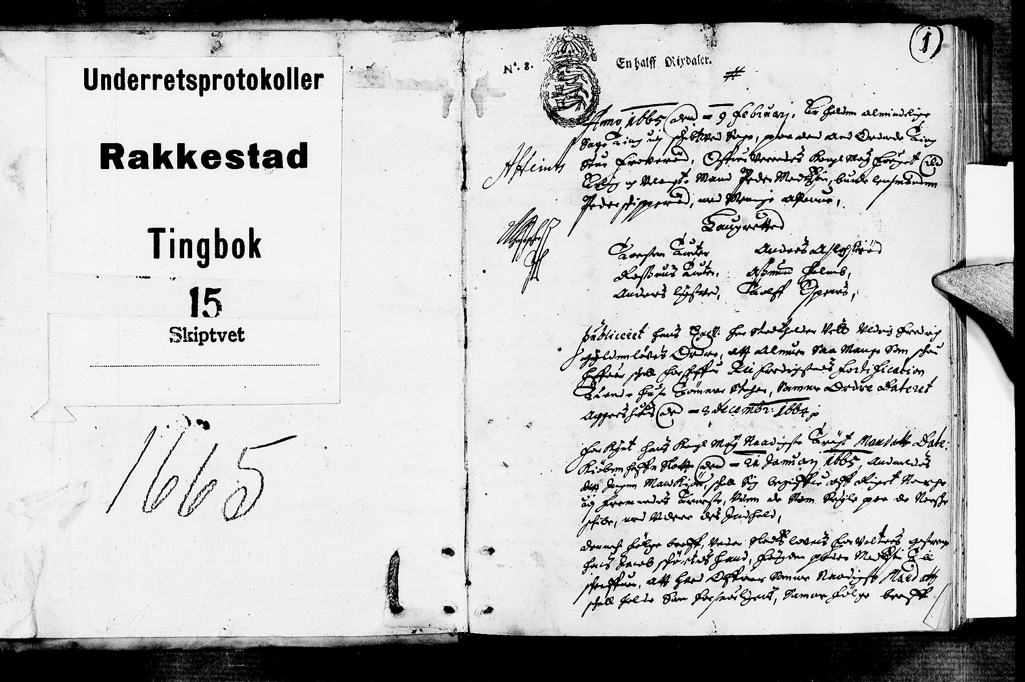 Rakkestad sorenskriveri, SAO/A-10686/F/Fb/L0015: Tingbøker, 1665, p. 0b-1a