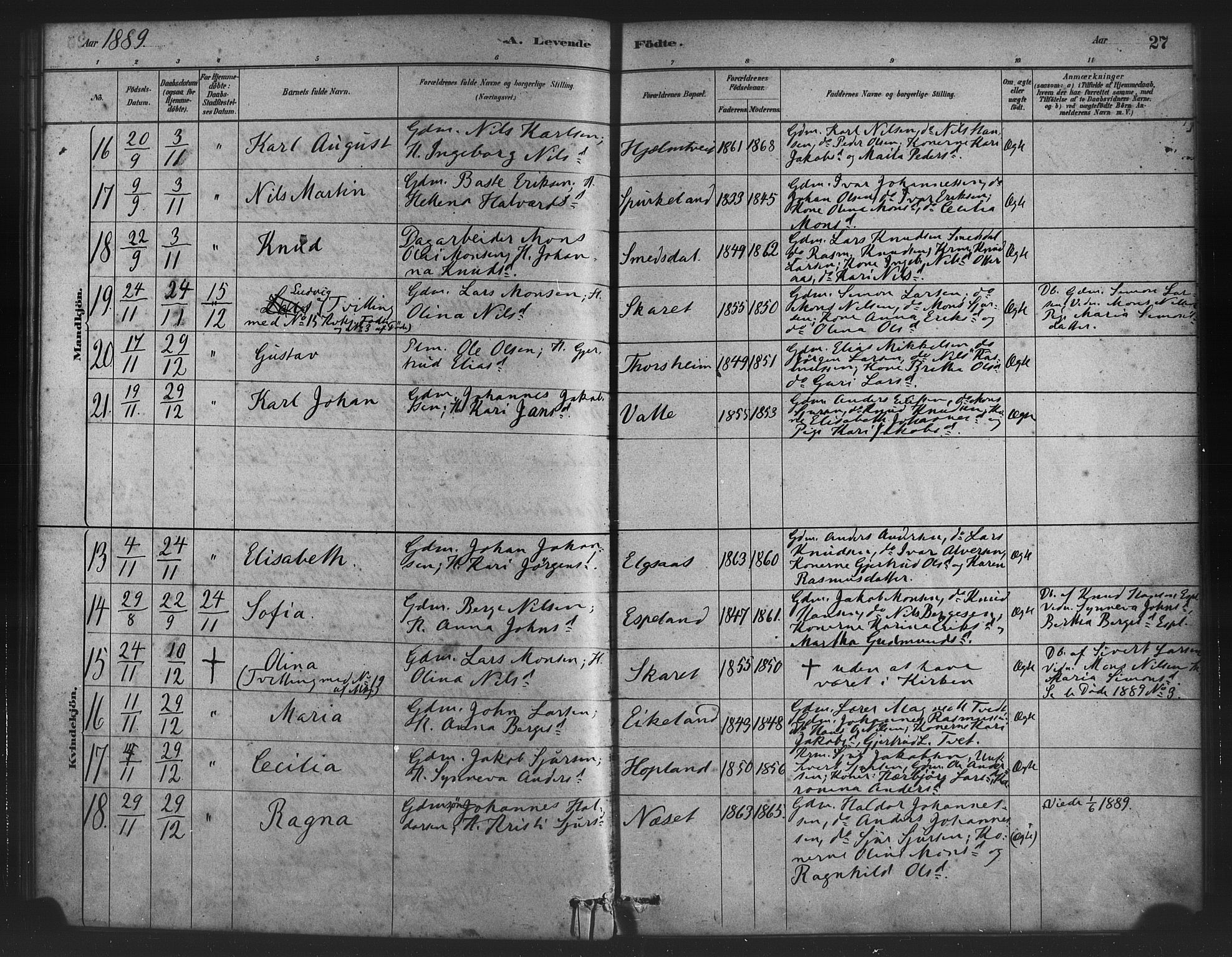 Alversund Sokneprestembete, SAB/A-73901/H/Ha/Haa/Haad/L0001: Parish register (official) no. D 1, 1880-1898, p. 27