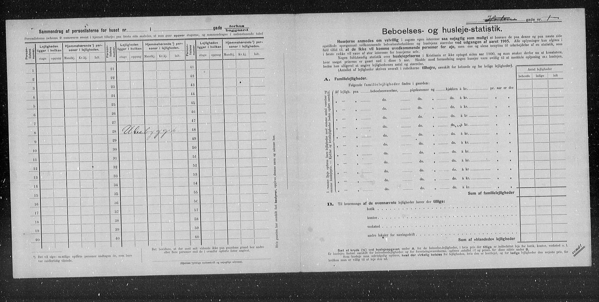 OBA, Municipal Census 1905 for Kristiania, 1905, p. 9083