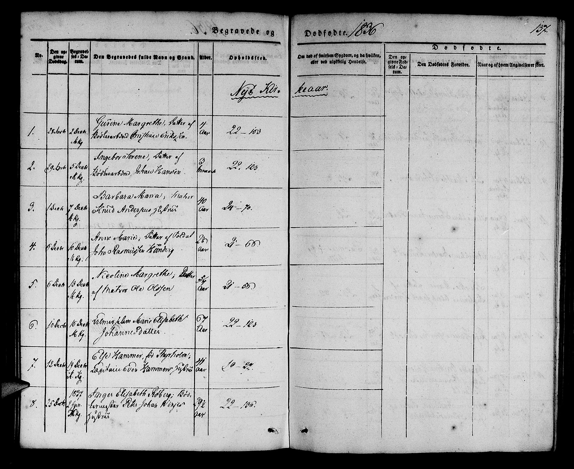 Korskirken sokneprestembete, AV/SAB-A-76101/H/Haa/L0043: Parish register (official) no. E 1, 1834-1848, p. 137