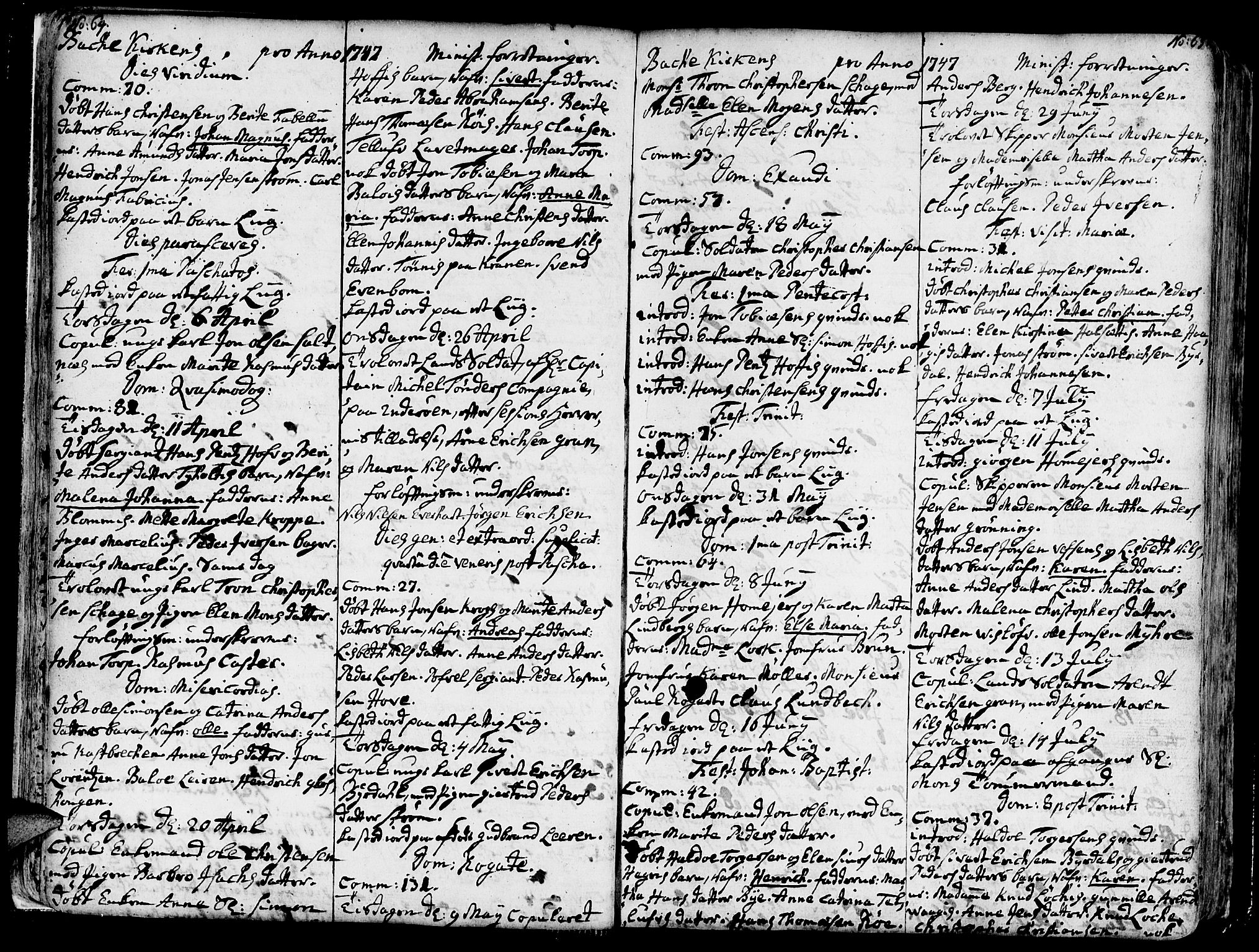 Ministerialprotokoller, klokkerbøker og fødselsregistre - Sør-Trøndelag, SAT/A-1456/606/L0276: Parish register (official) no. 606A01 /2, 1727-1779, p. 64-65