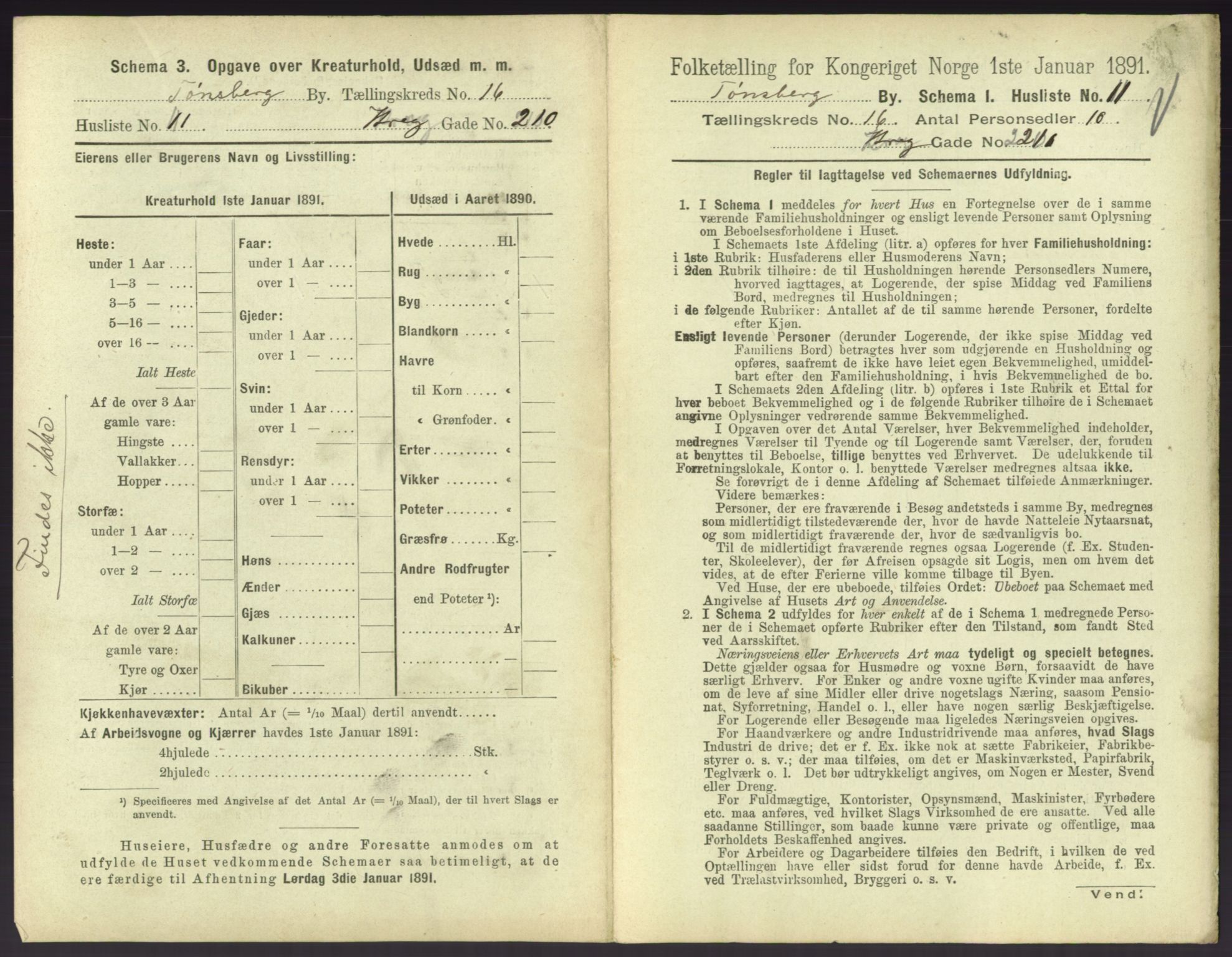 RA, 1891 census for 0705 Tønsberg, 1891, p. 594