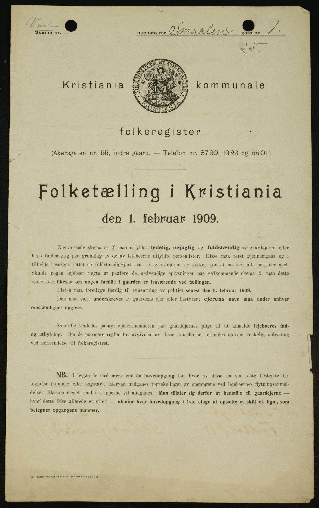 OBA, Municipal Census 1909 for Kristiania, 1909, p. 88584