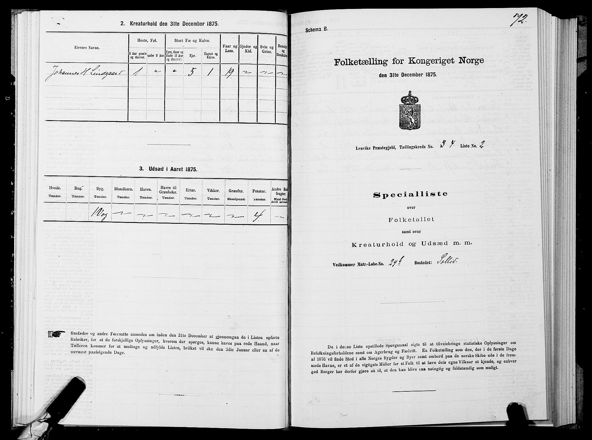SATØ, 1875 census for 1931P Lenvik, 1875, p. 2072