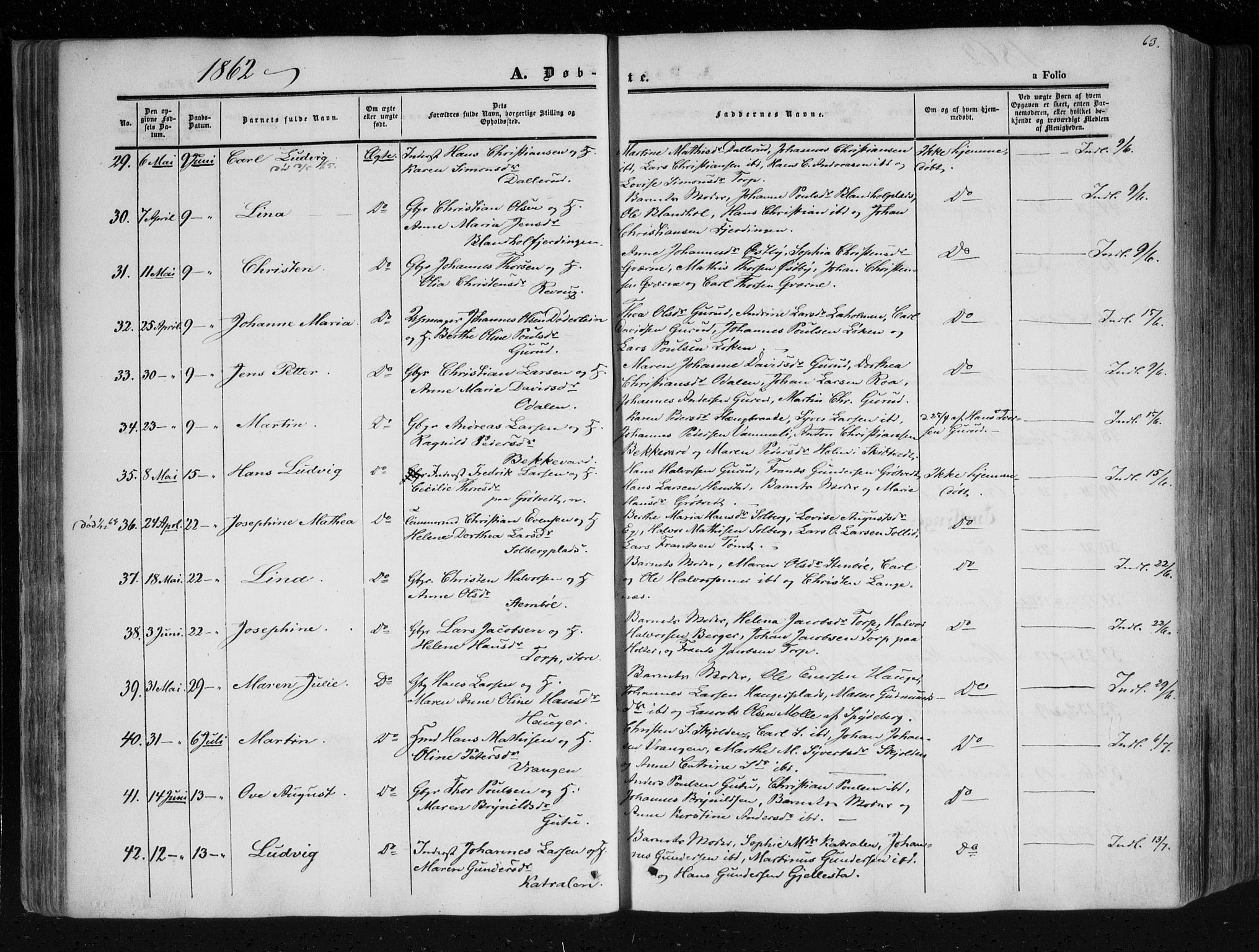Askim prestekontor Kirkebøker, SAO/A-10900/F/Fa/L0005: Parish register (official) no. 5, 1847-1879, p. 63