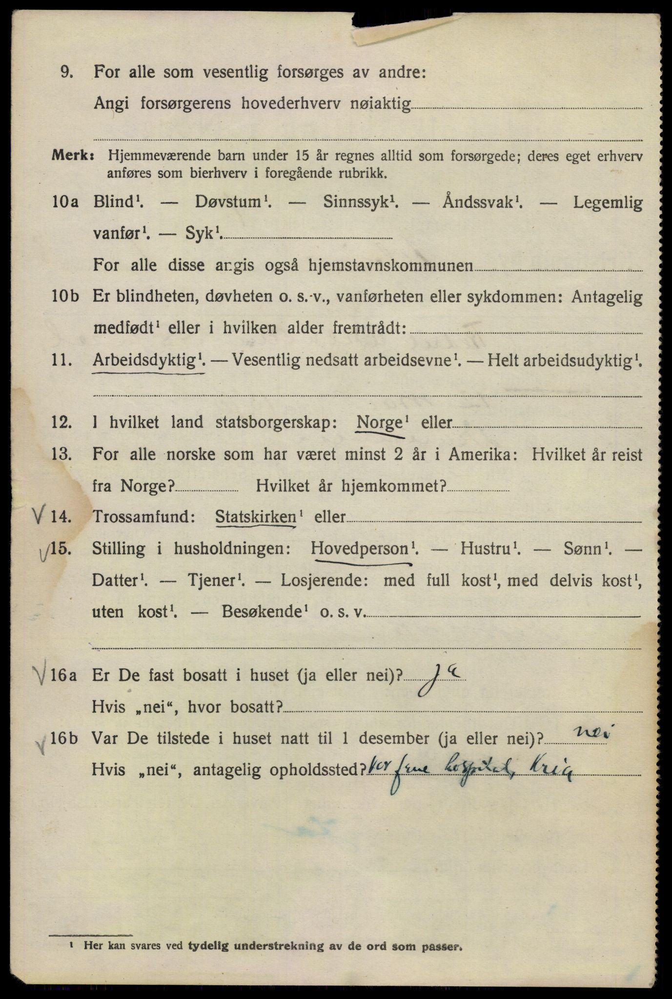 SAO, 1920 census for Kristiania, 1920, p. 142064