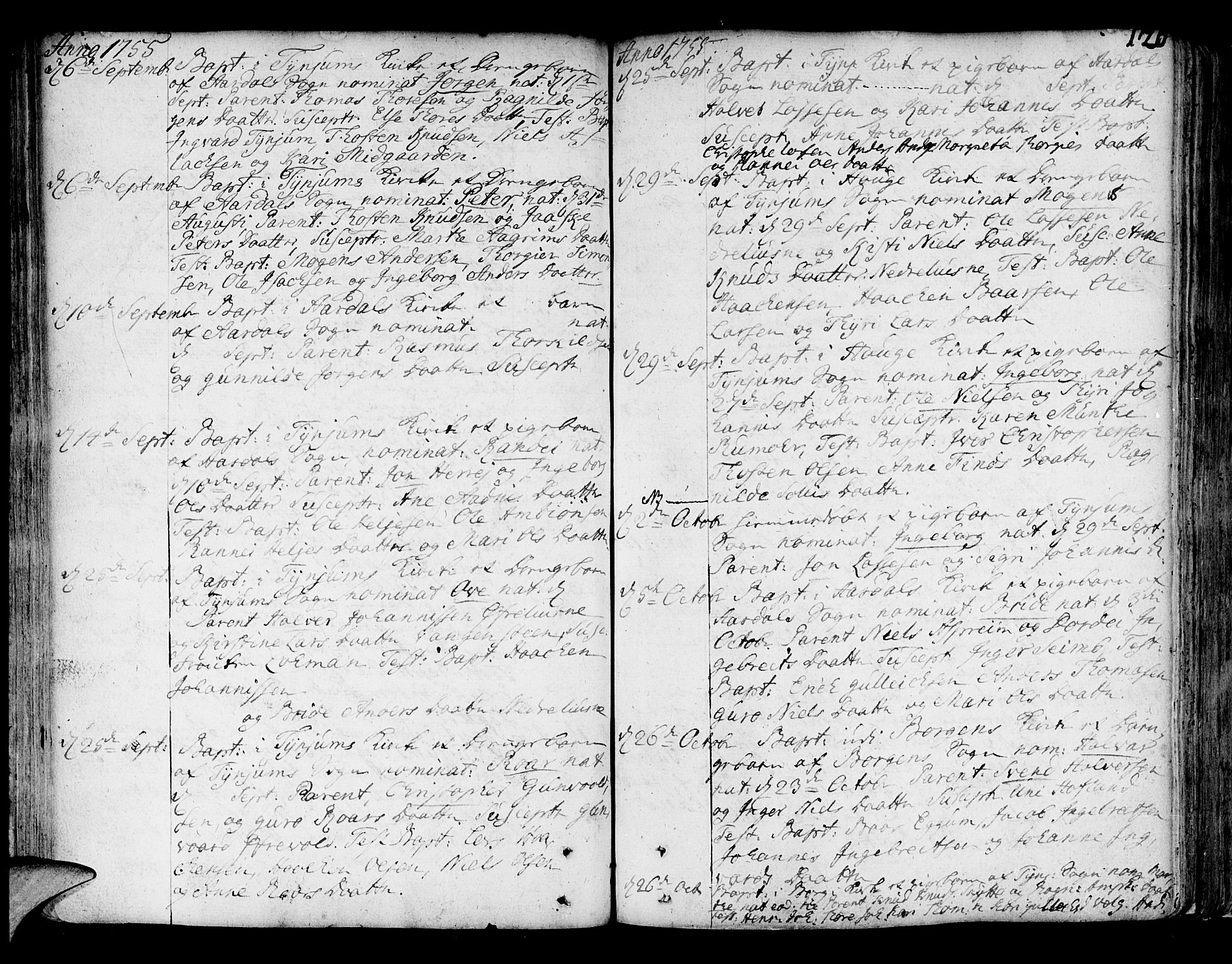 Lærdal sokneprestembete, AV/SAB-A-81201: Parish register (official) no. A 2, 1752-1782, p. 120