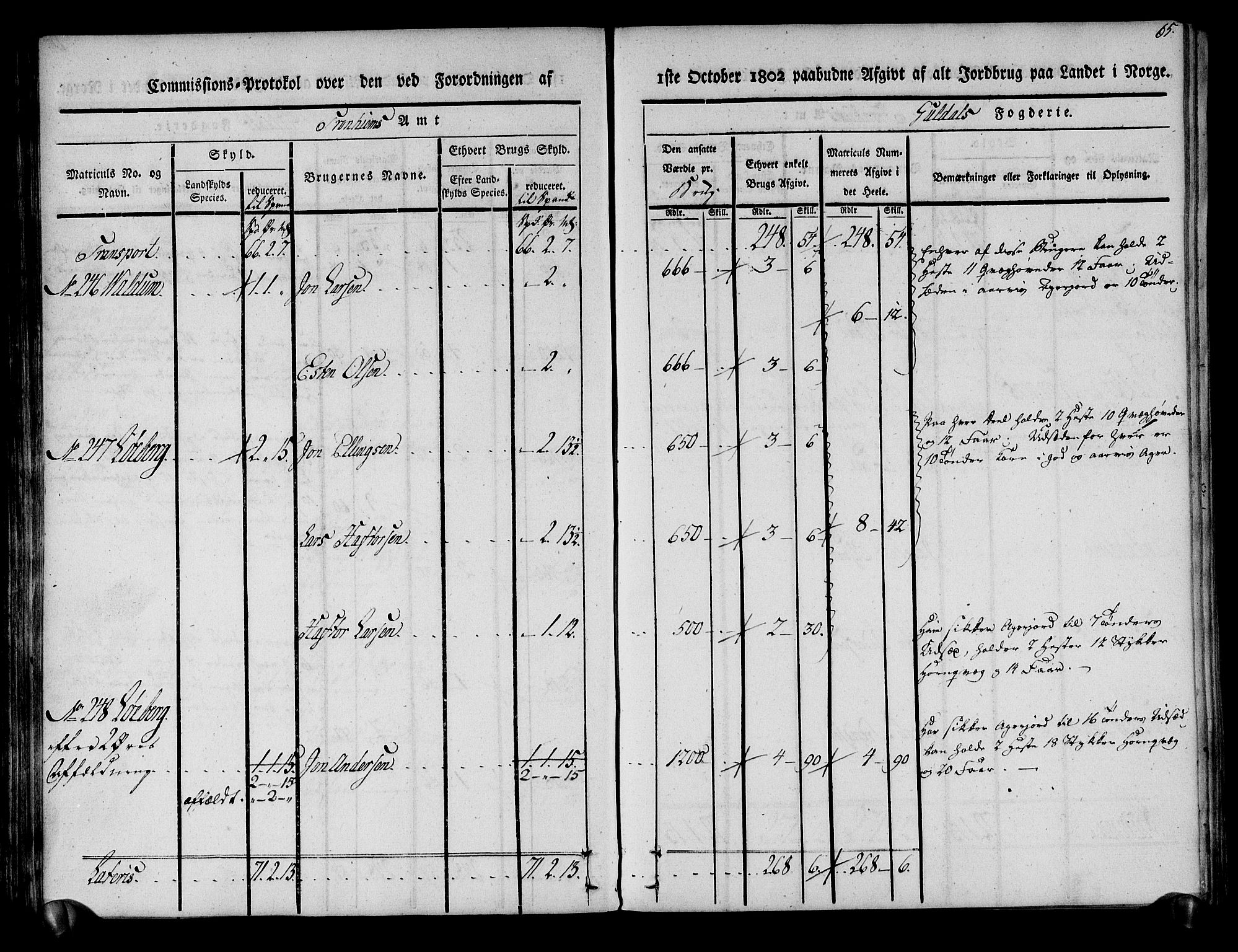 Rentekammeret inntil 1814, Realistisk ordnet avdeling, AV/RA-EA-4070/N/Ne/Nea/L0136a: Orkdal og Gauldal fogderi. Kommisjonsprotokoll for Gauldalen, 1803, p. 66