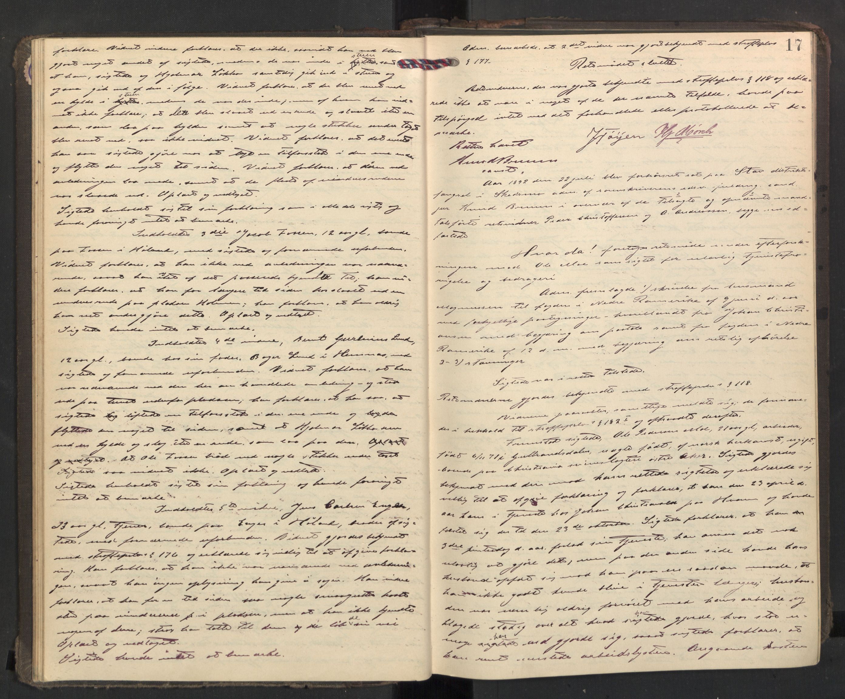 Nedre Romerike sorenskriveri, AV/SAO-A-10469/F/Fc/L0038: Ekstrarettsprotokoll, 1892-1896, p. 16b-17a
