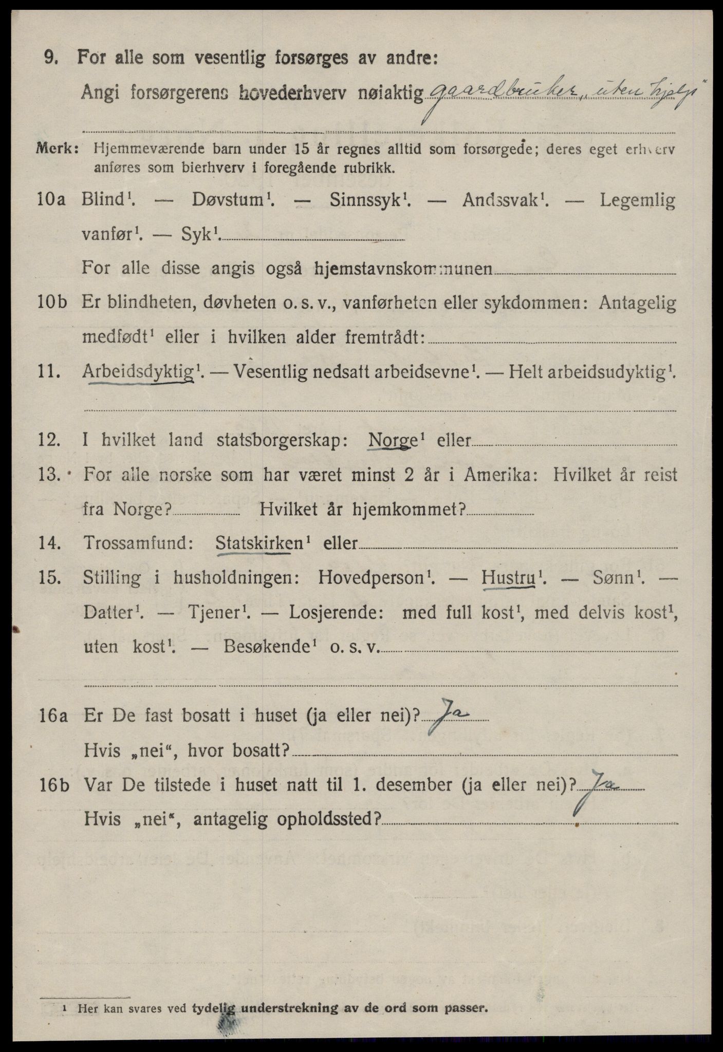 SAT, 1920 census for Grytten, 1920, p. 2227