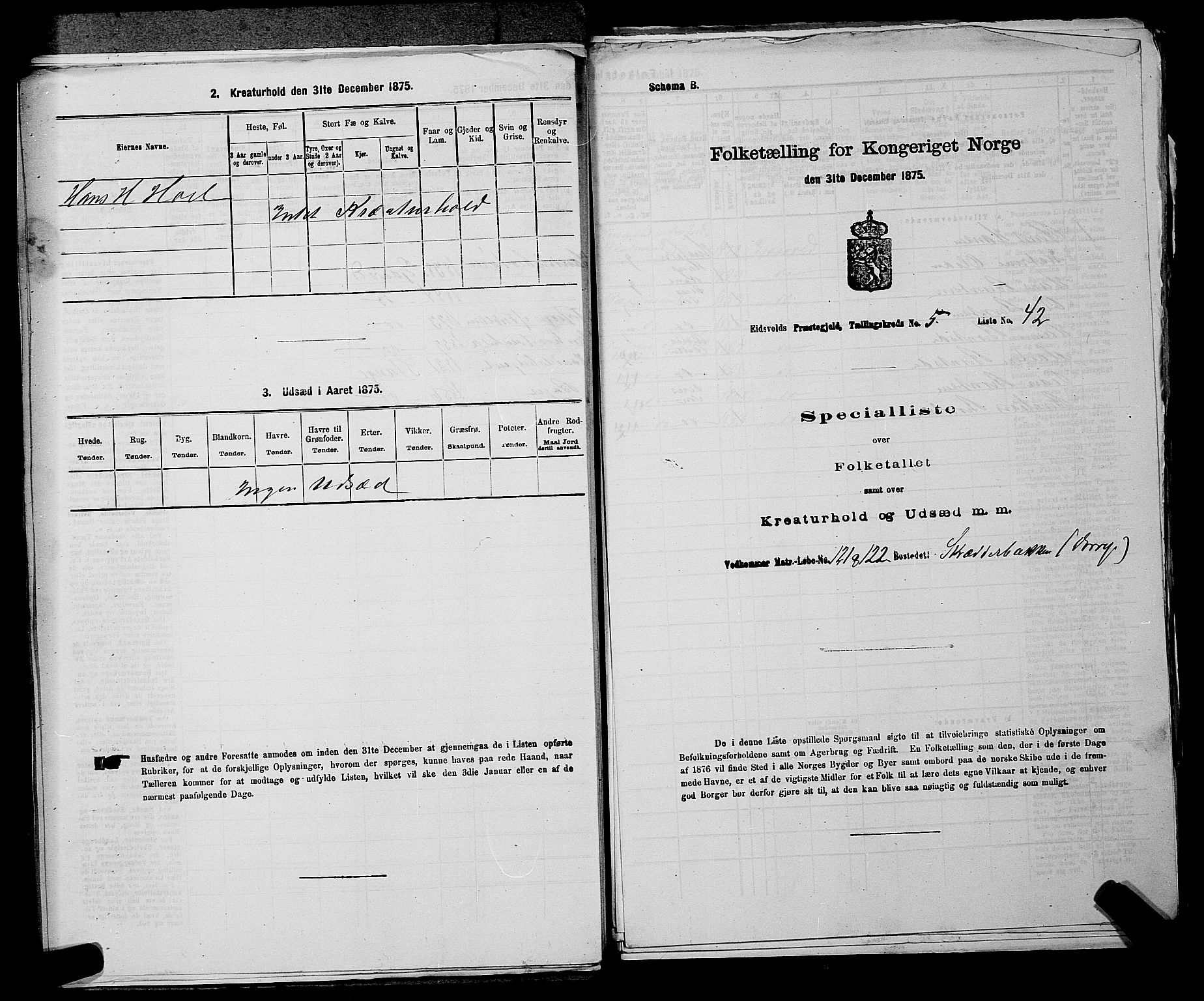 RA, 1875 census for 0237P Eidsvoll, 1875, p. 747