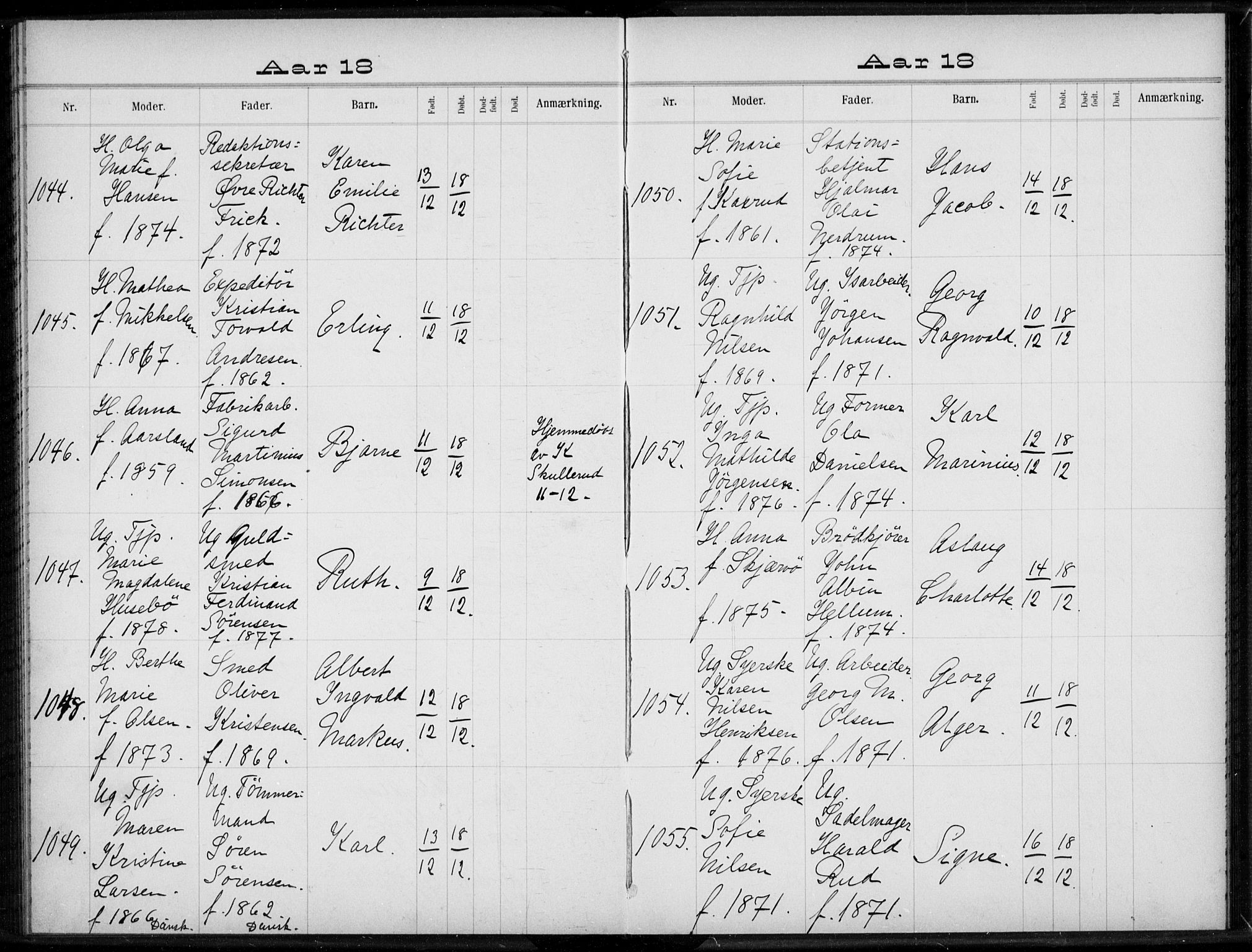 Rikshospitalet prestekontor Kirkebøker, AV/SAO-A-10309b/K/L0004/0003: Baptism register no. 4.3, 1897-1899