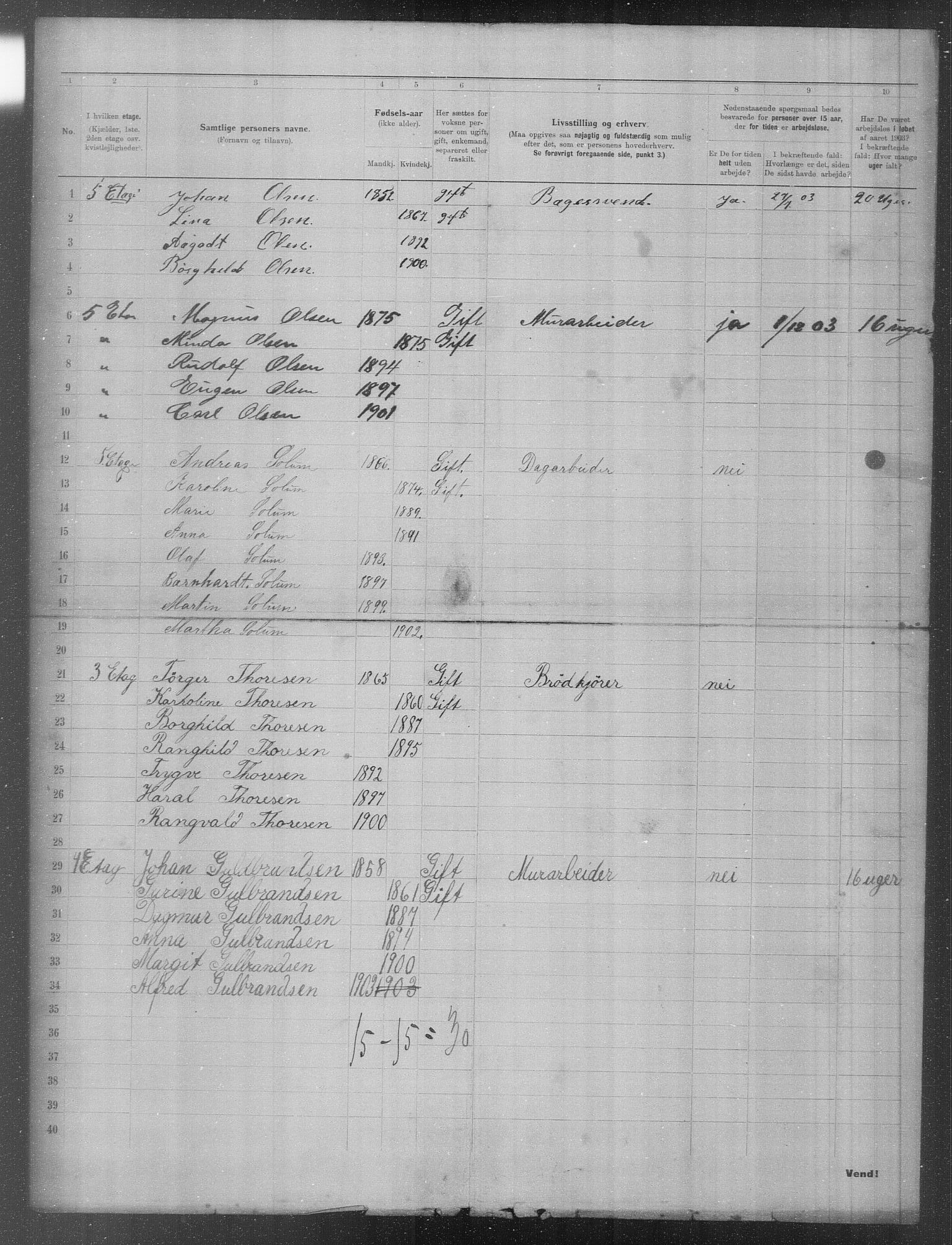 OBA, Municipal Census 1903 for Kristiania, 1903, p. 519