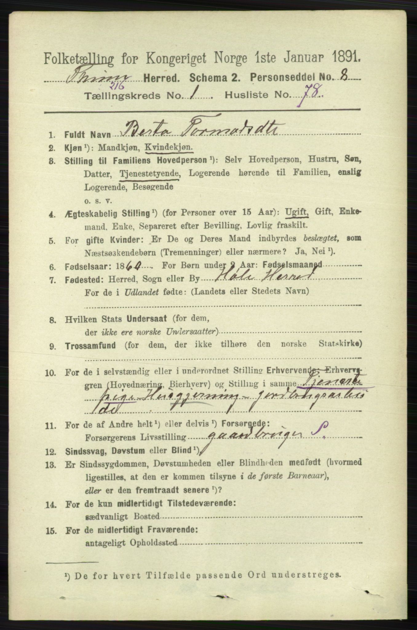 RA, 1891 census for 1121 Time, 1891, p. 617