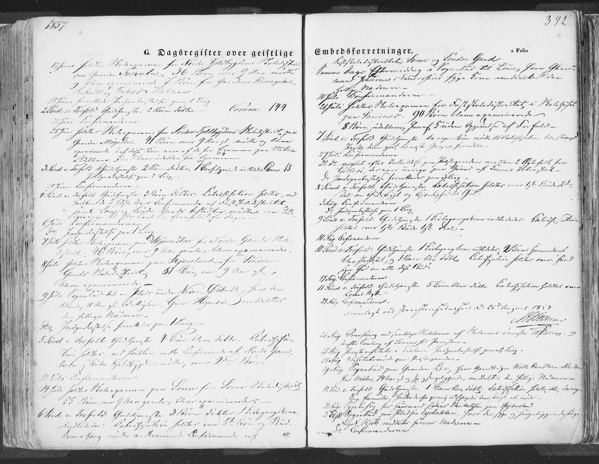 Høyland sokneprestkontor, SAST/A-101799/001/30BA/L0009: Parish register (official) no. A 9.2, 1857-1877, p. 392