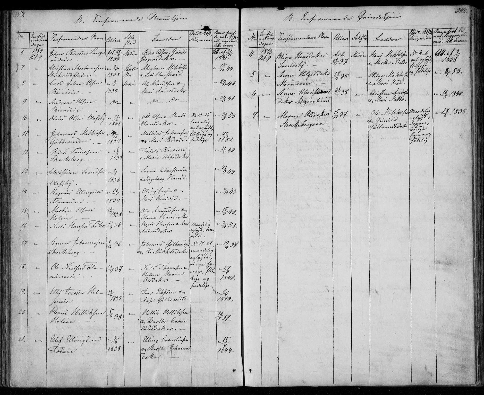 Modum kirkebøker, AV/SAKO-A-234/F/Fa/L0008: Parish register (official) no. 8, 1851-1859, p. 347-348