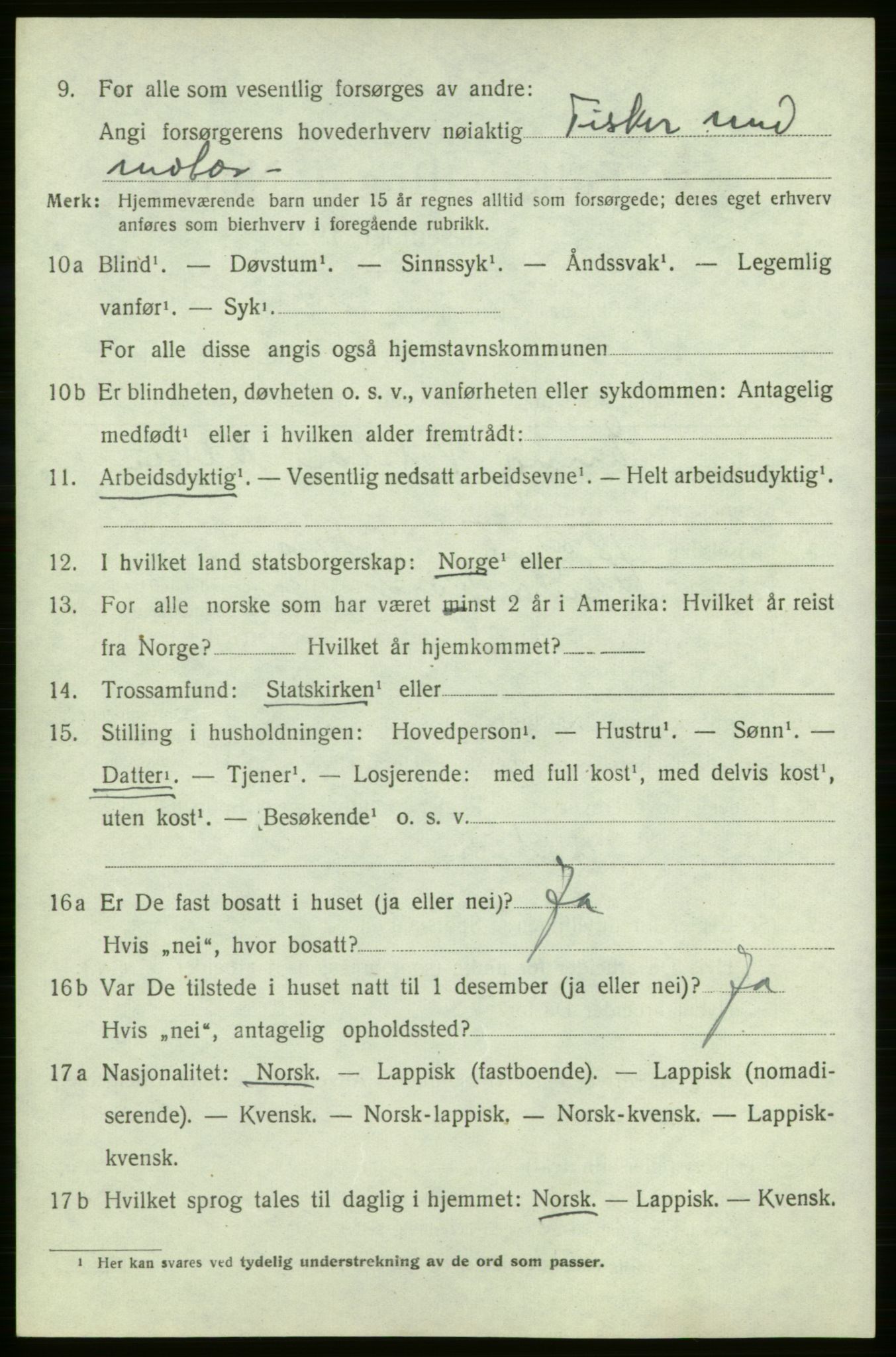 SATØ, 1920 census for Kjelvik, 1920, p. 2200