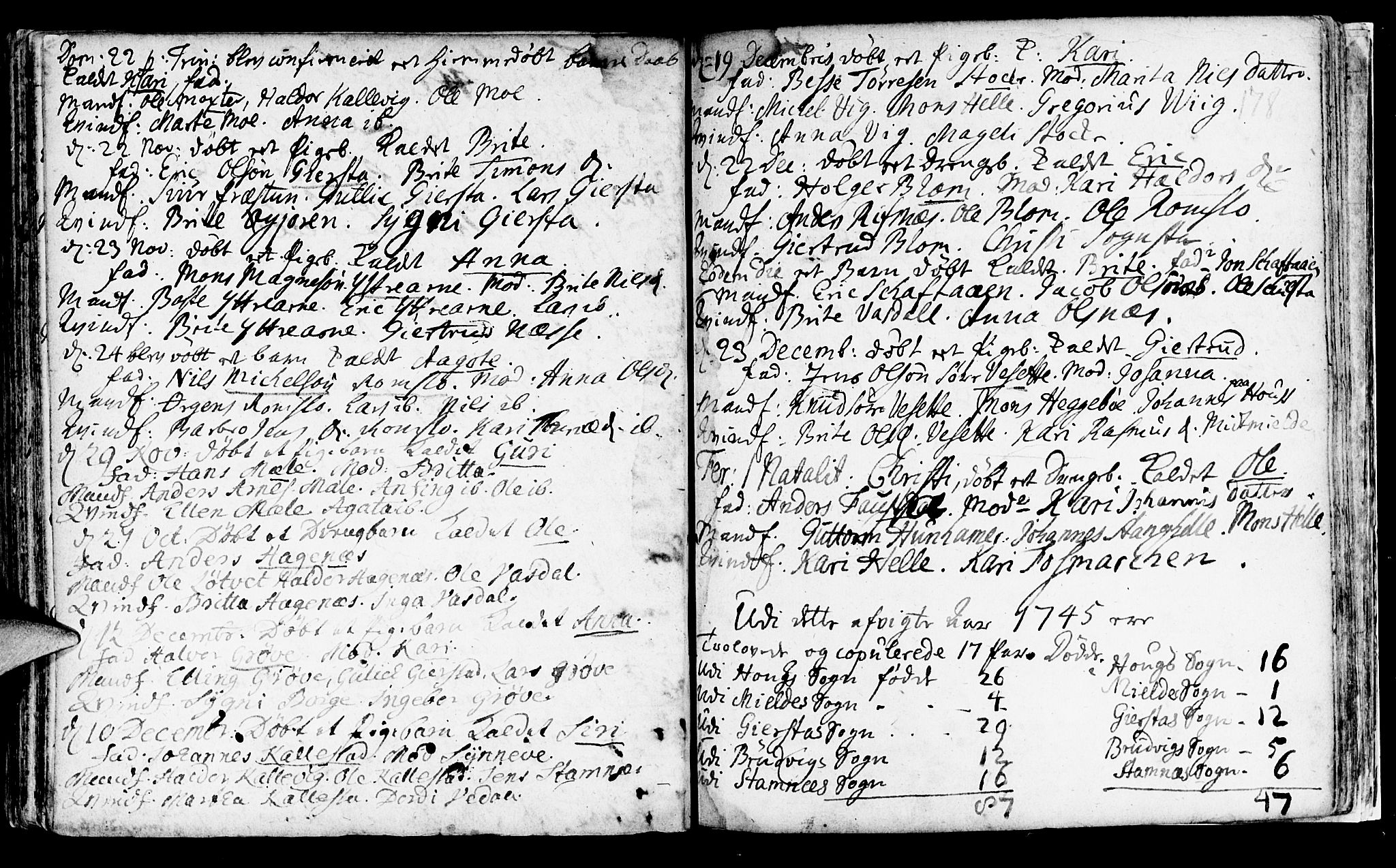 Haus sokneprestembete, AV/SAB-A-75601/H/Haa: Parish register (official) no. A 5, 1733-1747, p. 178