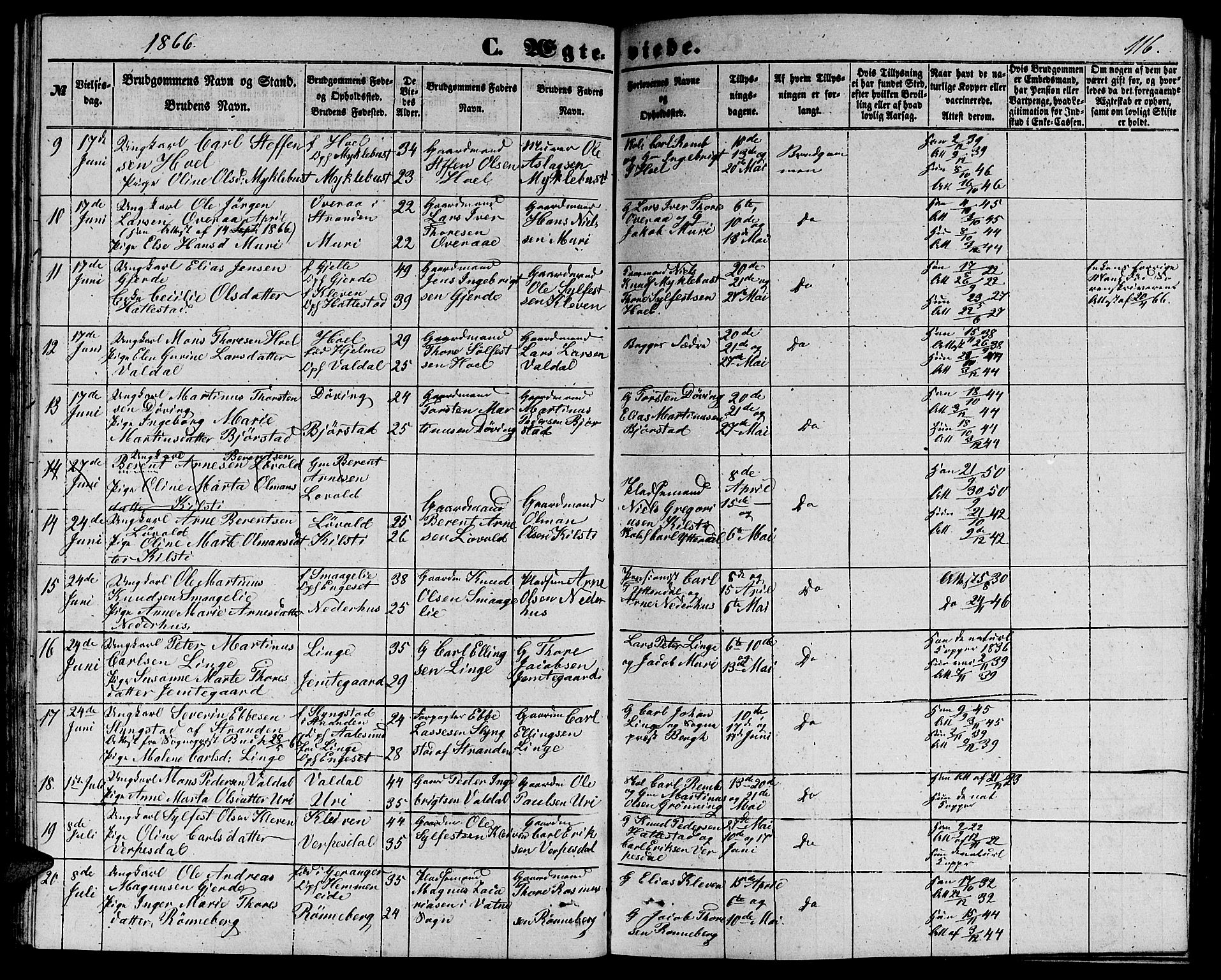 Ministerialprotokoller, klokkerbøker og fødselsregistre - Møre og Romsdal, AV/SAT-A-1454/519/L0261: Parish register (copy) no. 519C02, 1854-1867, p. 116