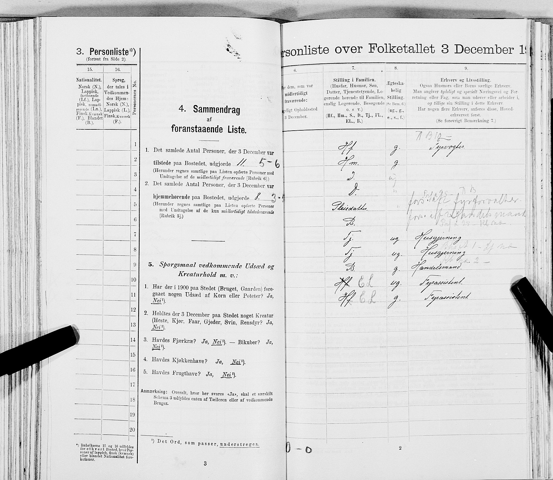 SAT, 1900 census for Træna, 1900, p. 168