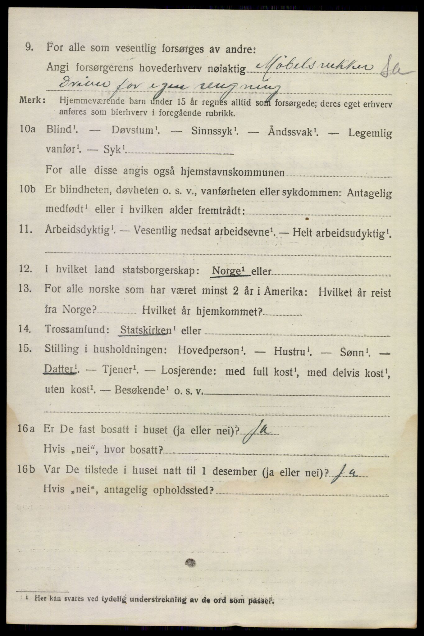 SAKO, 1920 census for Sandeherred, 1920, p. 5217
