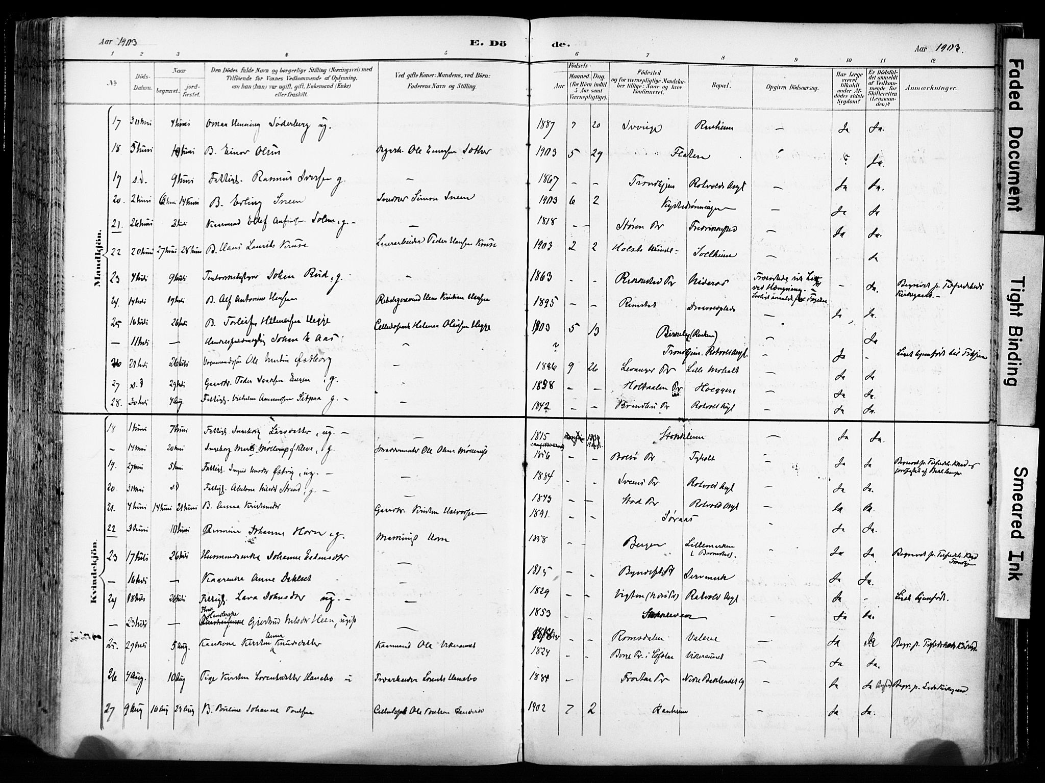 Ministerialprotokoller, klokkerbøker og fødselsregistre - Sør-Trøndelag, AV/SAT-A-1456/606/L0301: Parish register (official) no. 606A16, 1894-1907