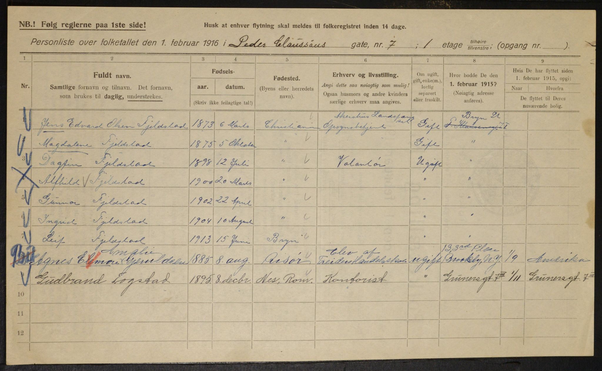 OBA, Municipal Census 1916 for Kristiania, 1916, p. 80737