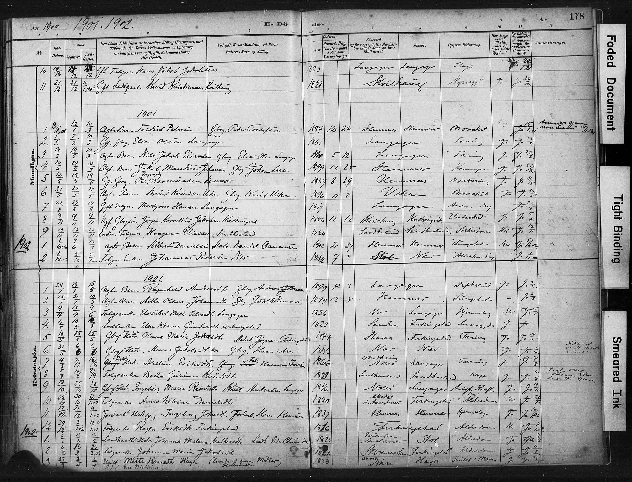 Skudenes sokneprestkontor, SAST/A -101849/H/Ha/Haa/L0010: Parish register (official) no. A 7, 1882-1912, p. 178