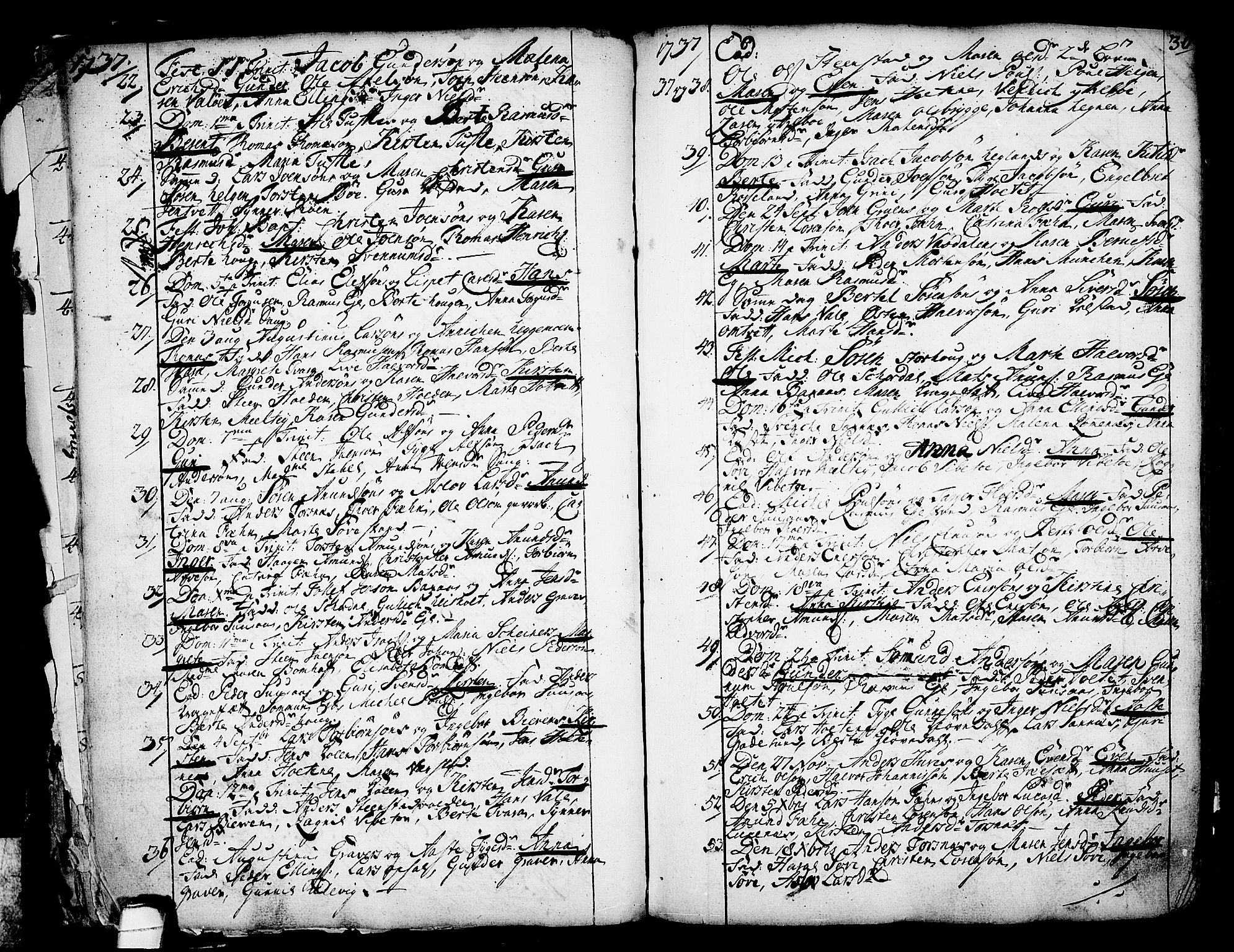 Holla kirkebøker, SAKO/A-272/F/Fa/L0001: Parish register (official) no. 1, 1717-1779, p. 30