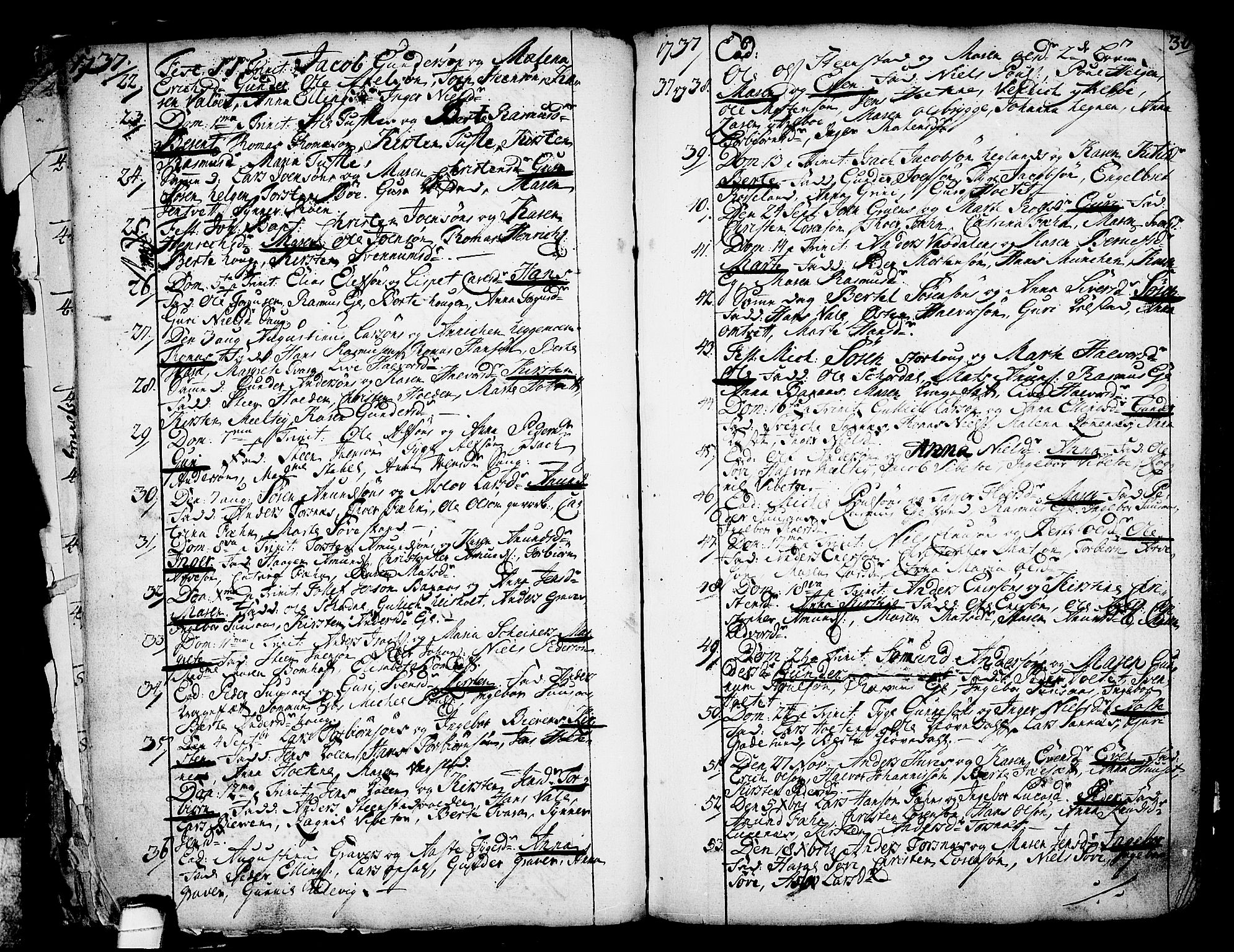 Holla kirkebøker, AV/SAKO-A-272/F/Fa/L0001: Parish register (official) no. 1, 1717-1779, p. 30