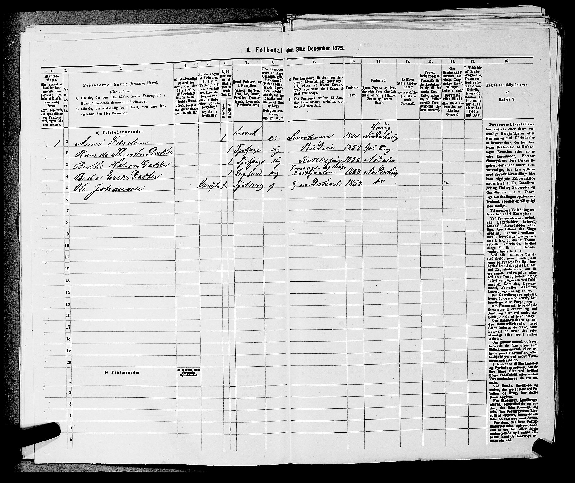 SAKO, 1875 census for 0613L Norderhov/Norderhov, Haug og Lunder, 1875, p. 1872