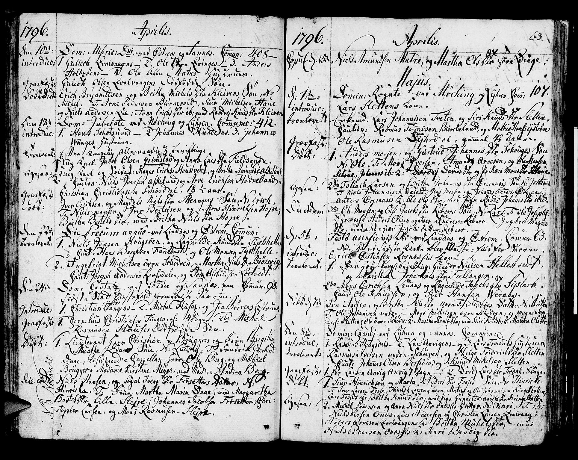 Lindås Sokneprestembete, AV/SAB-A-76701/H/Haa/Haaa/L0005: Parish register (official) no. A 5, 1791-1813, p. 63