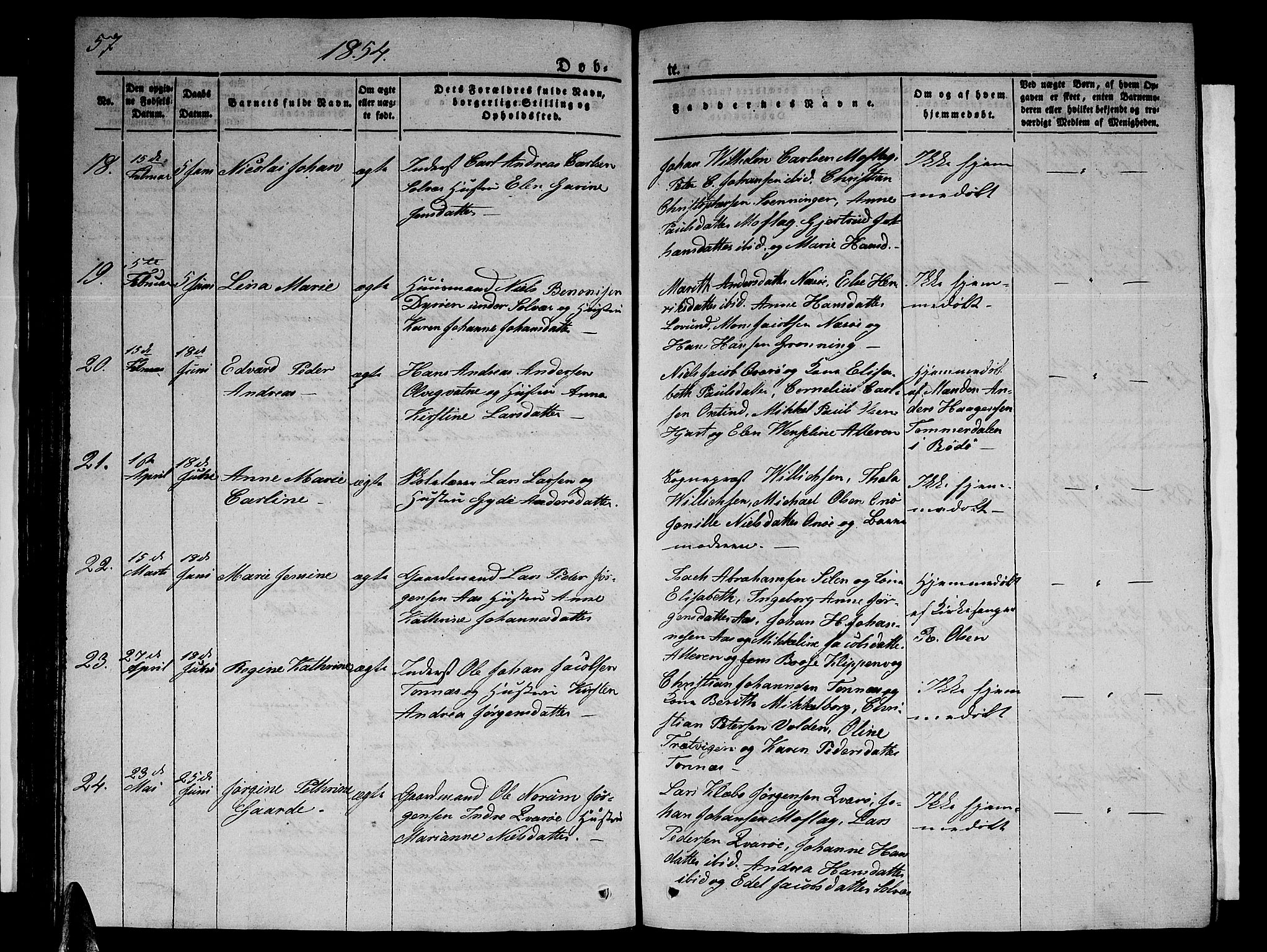 Ministerialprotokoller, klokkerbøker og fødselsregistre - Nordland, AV/SAT-A-1459/839/L0572: Parish register (copy) no. 839C02, 1841-1873, p. 57