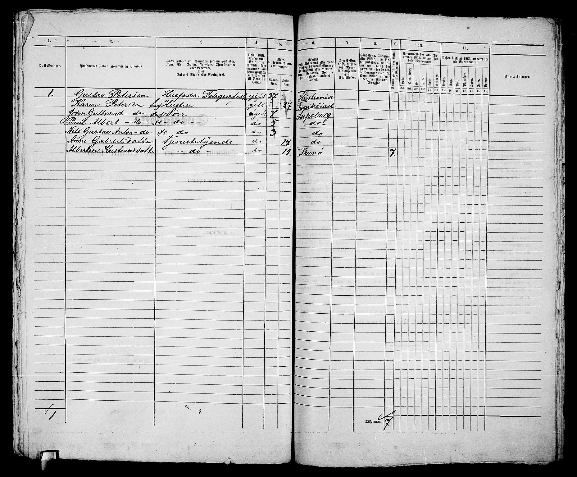 RA, 1865 census for Sarpsborg, 1865, p. 454