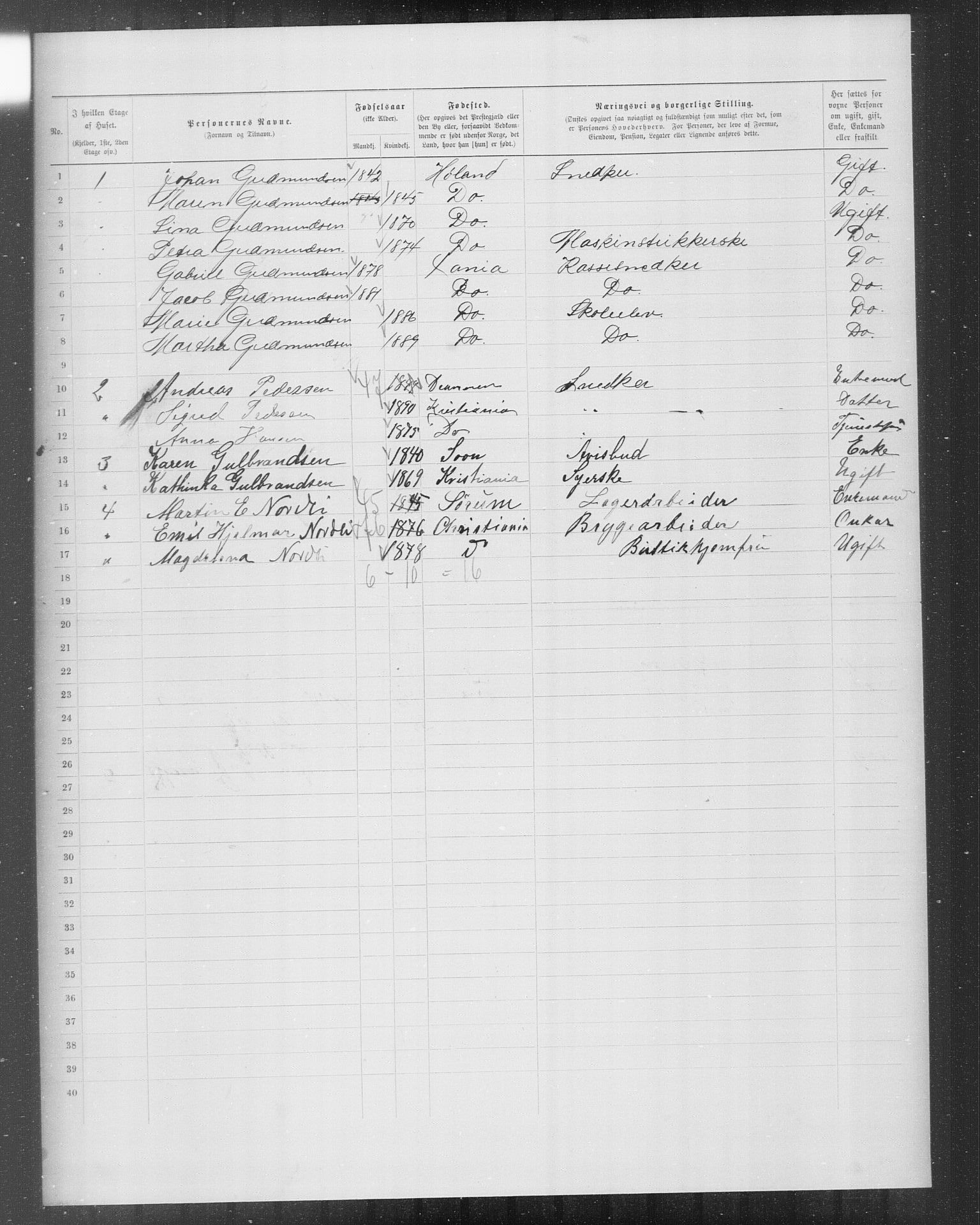 OBA, Municipal Census 1899 for Kristiania, 1899, p. 9542