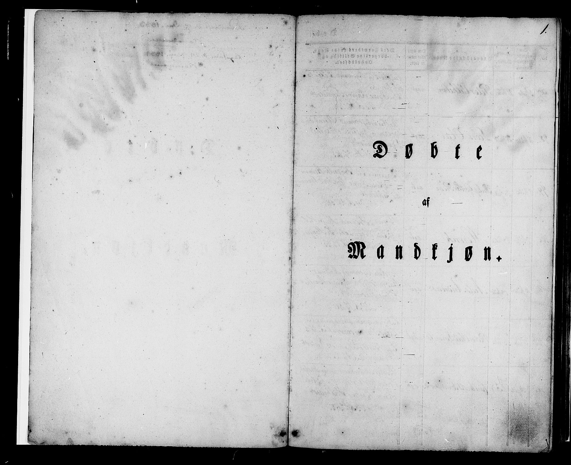 Korskirken sokneprestembete, SAB/A-76101/H/Haa/L0015: Parish register (official) no. B 1, 1833-1841, p. 1