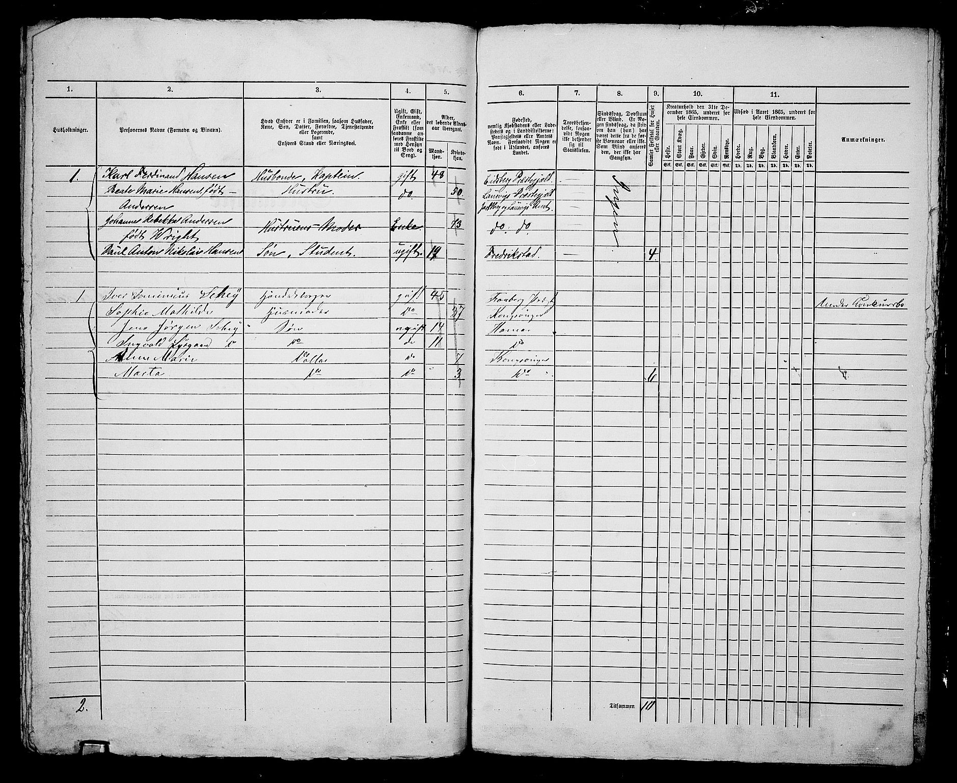 RA, 1865 census for Vinger/Kongsvinger, 1865, p. 134