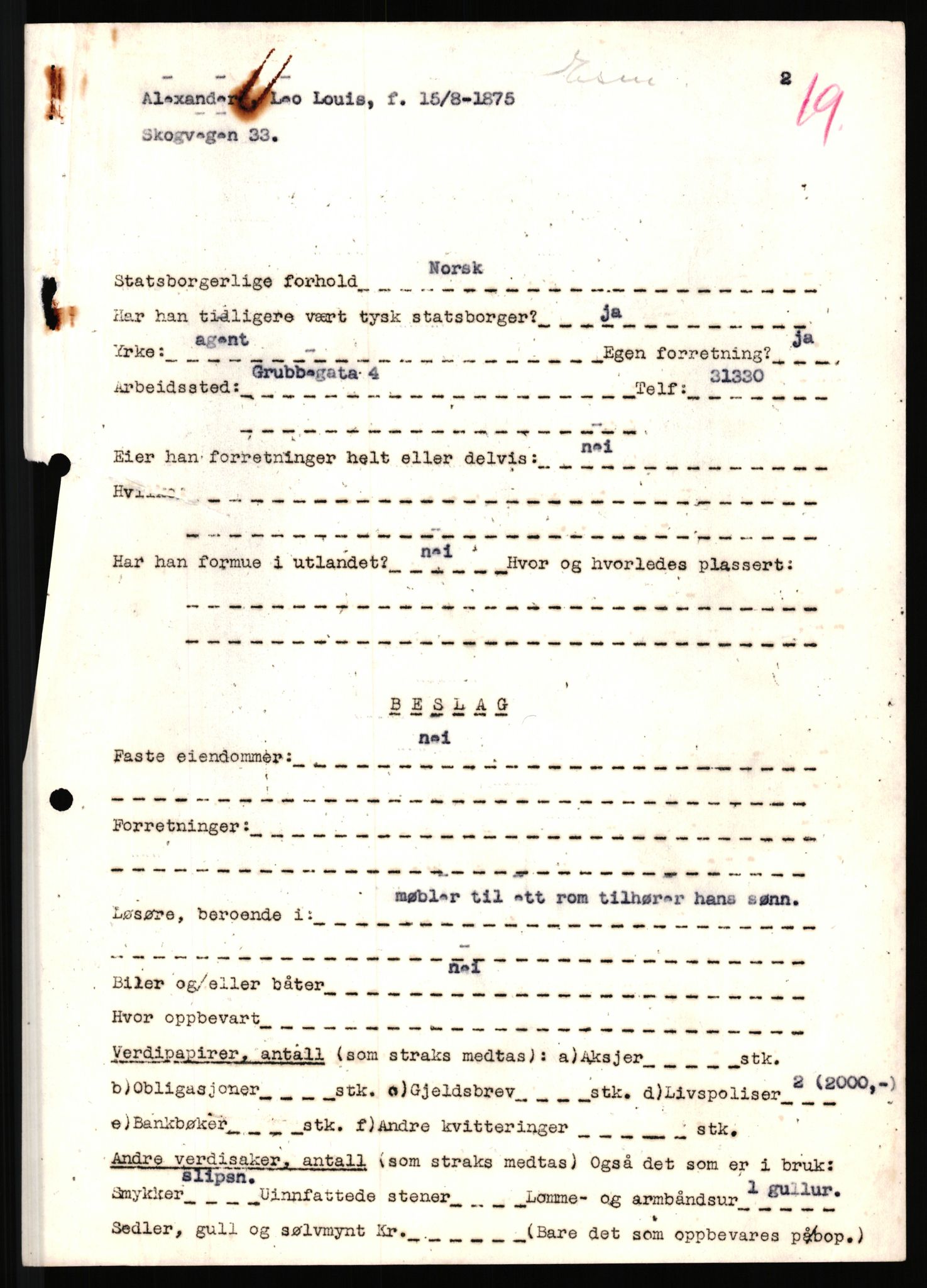 Justisdepartementet, Tilbakeføringskontoret for inndratte formuer, AV/RA-S-1564/H/Hc/Hcc/L0917: --, 1945-1947, p. 298