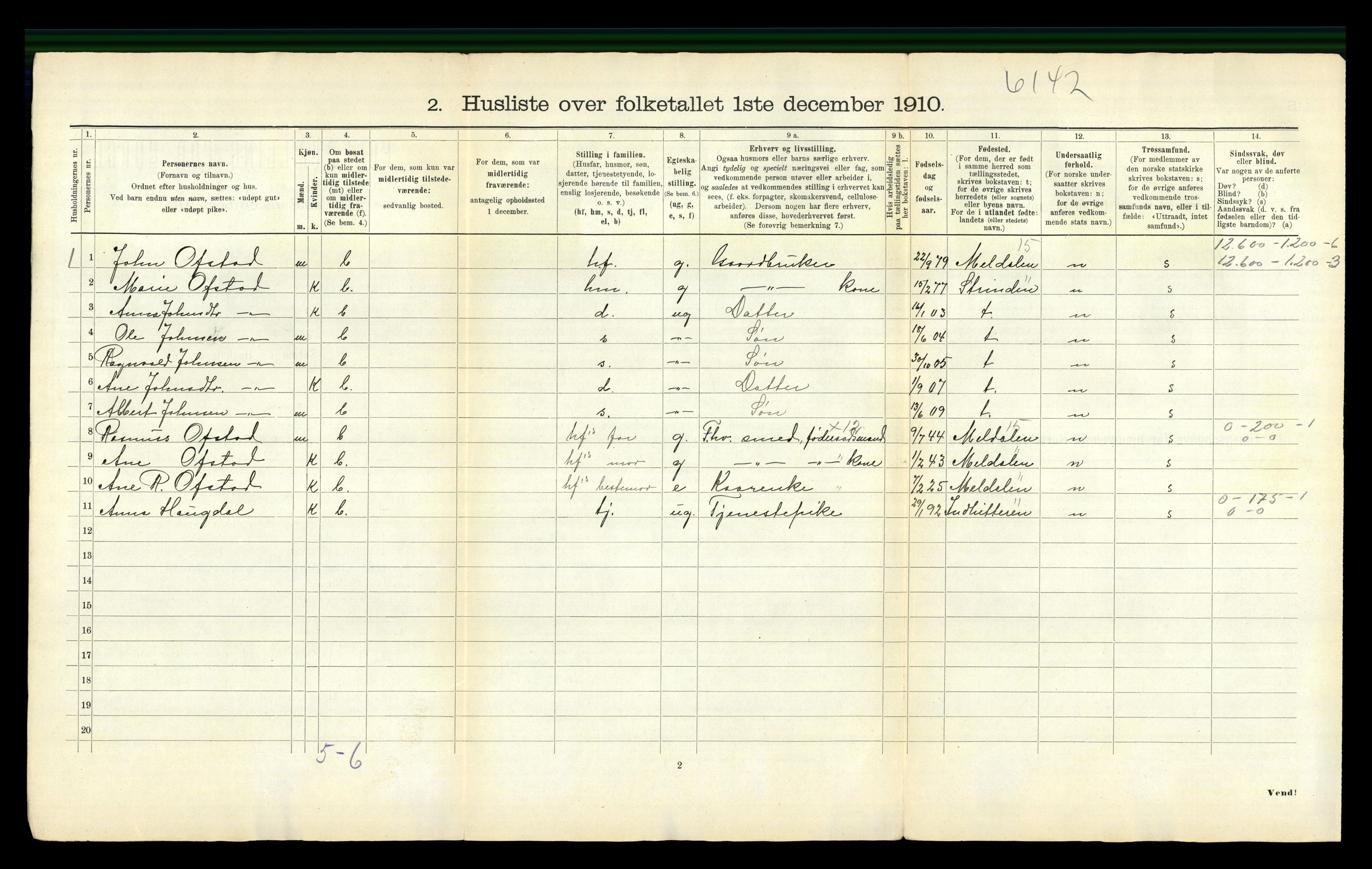 RA, 1910 census for Horg, 1910, p. 33