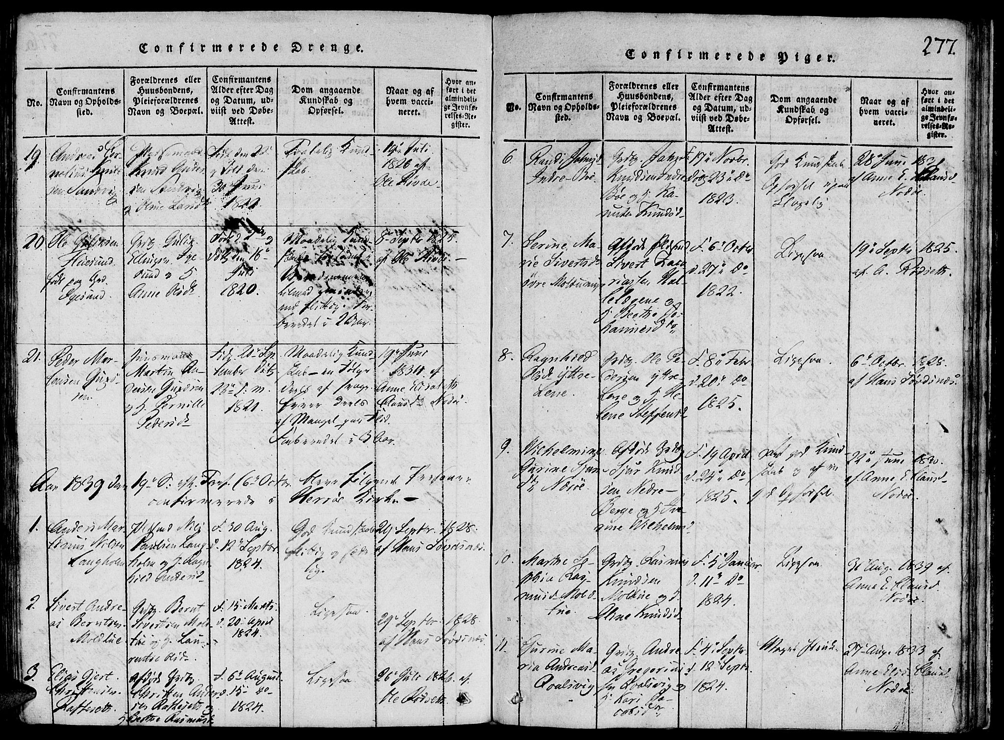 Ministerialprotokoller, klokkerbøker og fødselsregistre - Møre og Romsdal, AV/SAT-A-1454/507/L0069: Parish register (official) no. 507A04, 1816-1841, p. 277