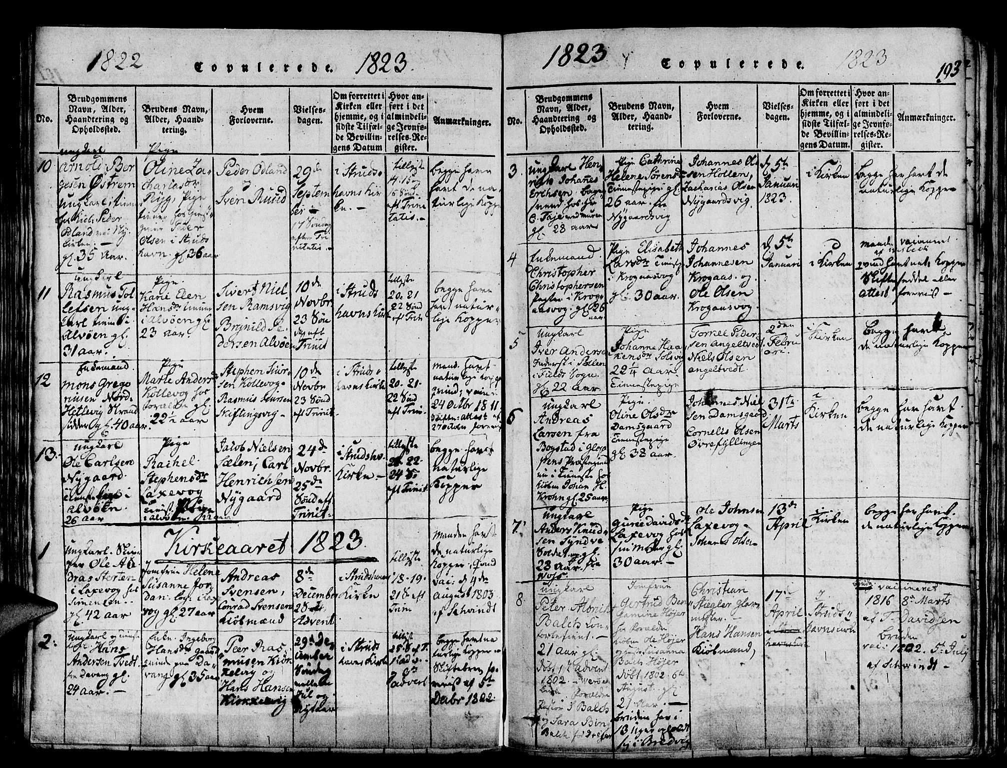 Askøy Sokneprestembete, SAB/A-74101/H/Ha/Haa/Haaa/L0003: Parish register (official) no. A 3, 1815-1825, p. 193
